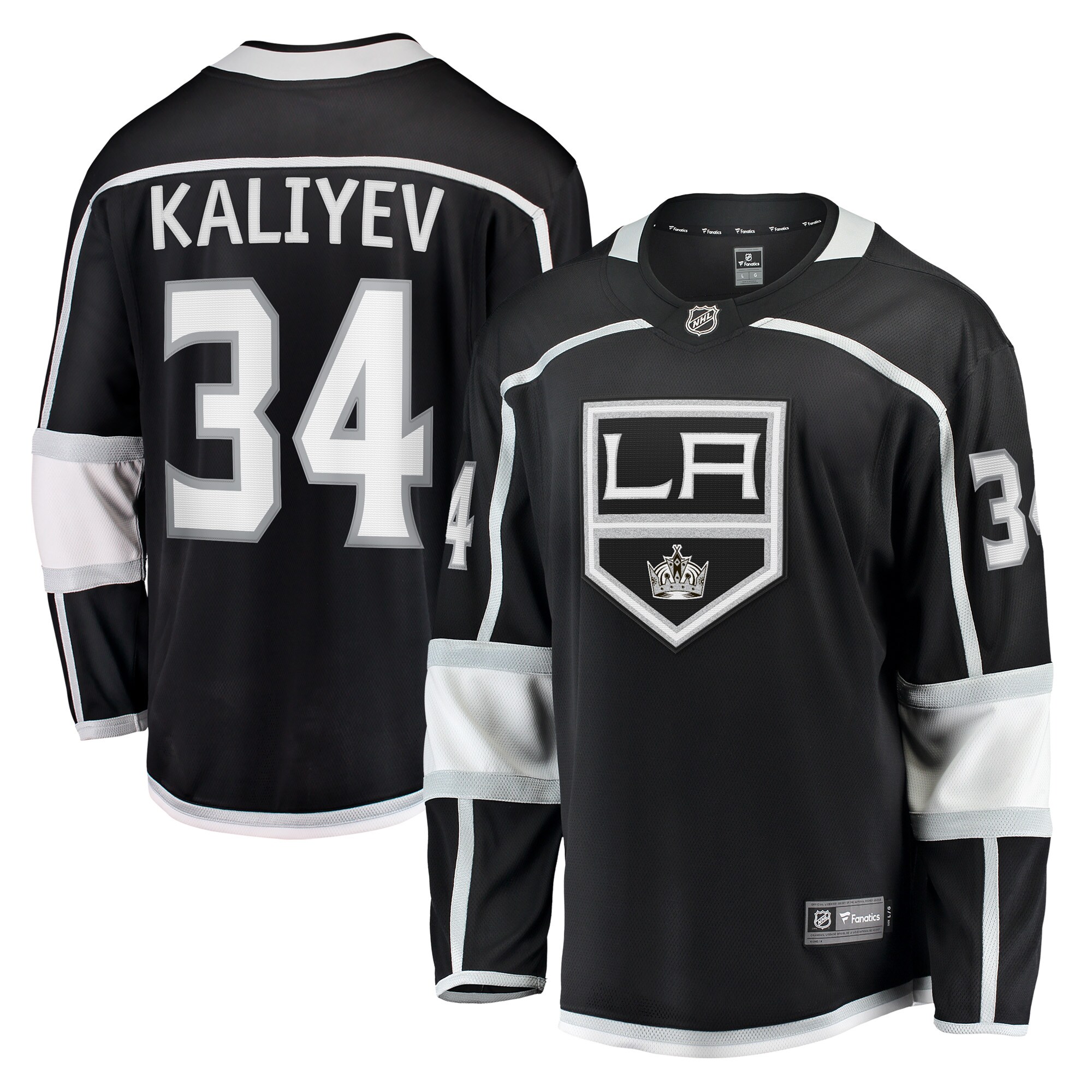 Arthur Kaliyev Los Angeles Kings Fanatics Home Breakaway Player Jersey - Black cheap jerseys for sale - CheapJerseys.Shop