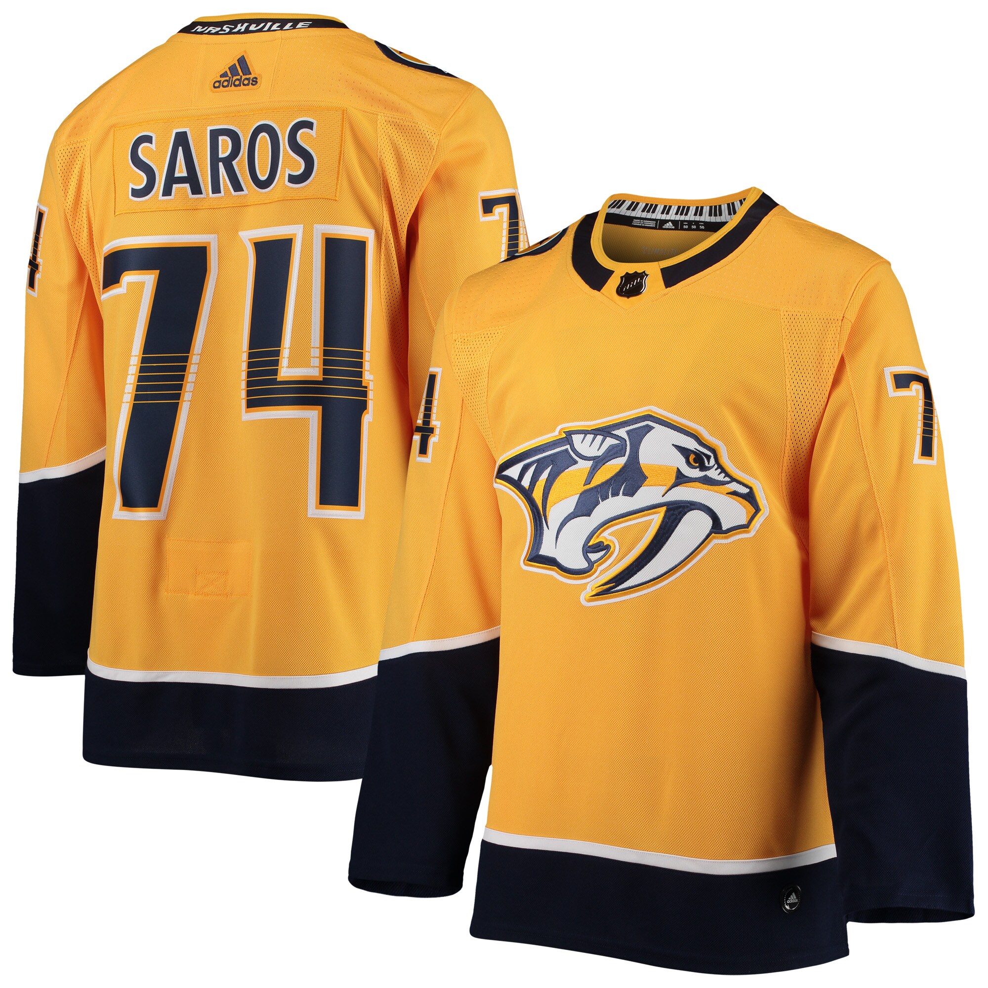 Juuse Saros Nashville Predators Home Authentic Player Jersey - Gold cheap jerseys for sale - CheapJerseys.Shop