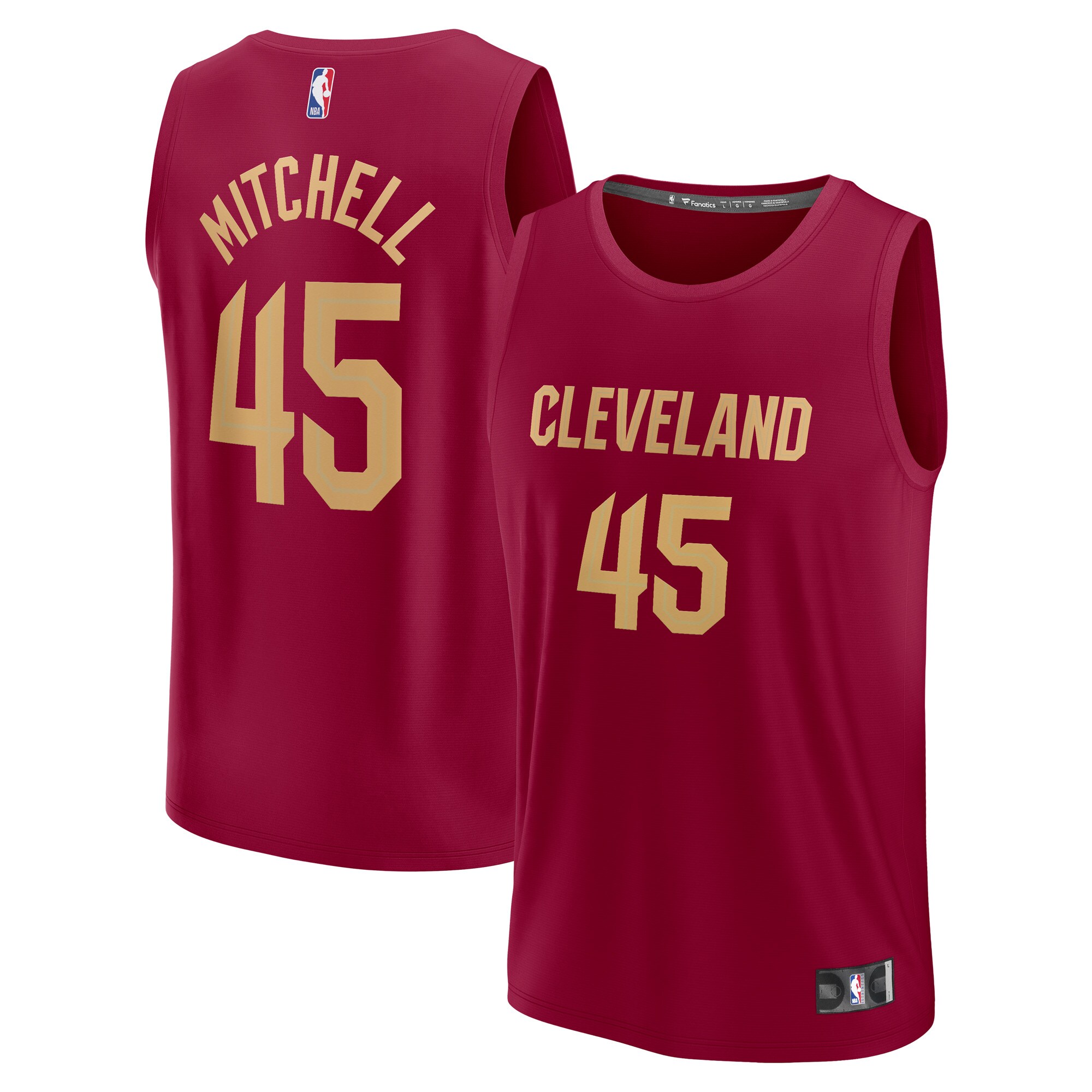 Donovan Mitchell Cleveland Cavaliers Fanatics Fast Break Replica Jersey - Icon Edition - Wine cheap jerseys for sale - CheapJerseys.Shop