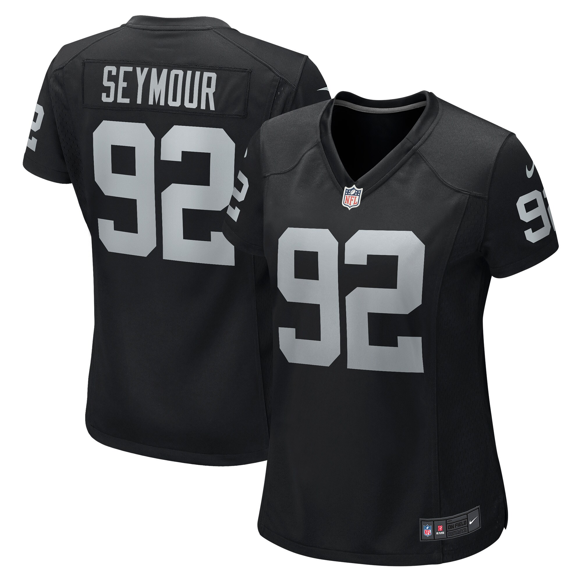 Richard Seymour Las Vegas Raiders Women's Retired Player Game Jersey - Black cheap jerseys for sale - CheapJerseys.Shop