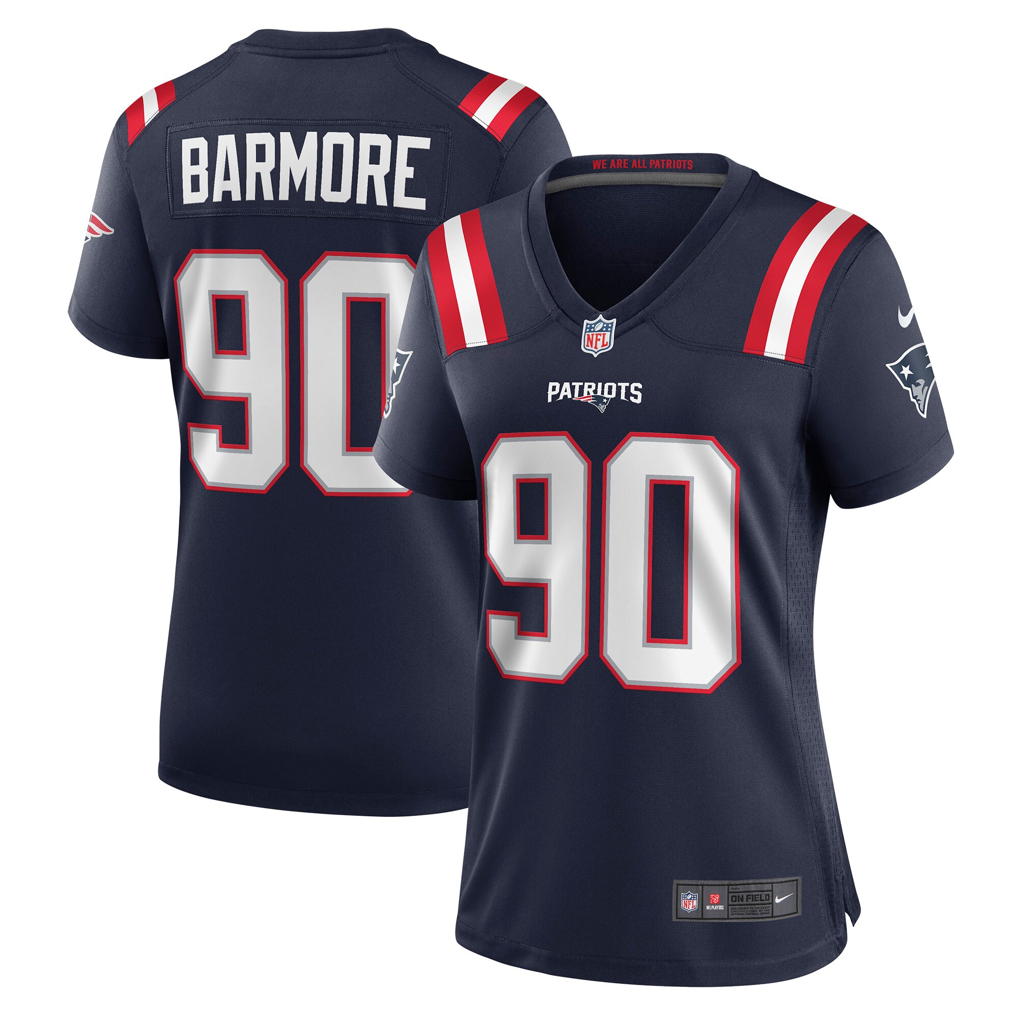 Christian Barmore New England Patriots Women's Player Game Jersey - Navy cheap jerseys for sale - CheapJerseys.Shop