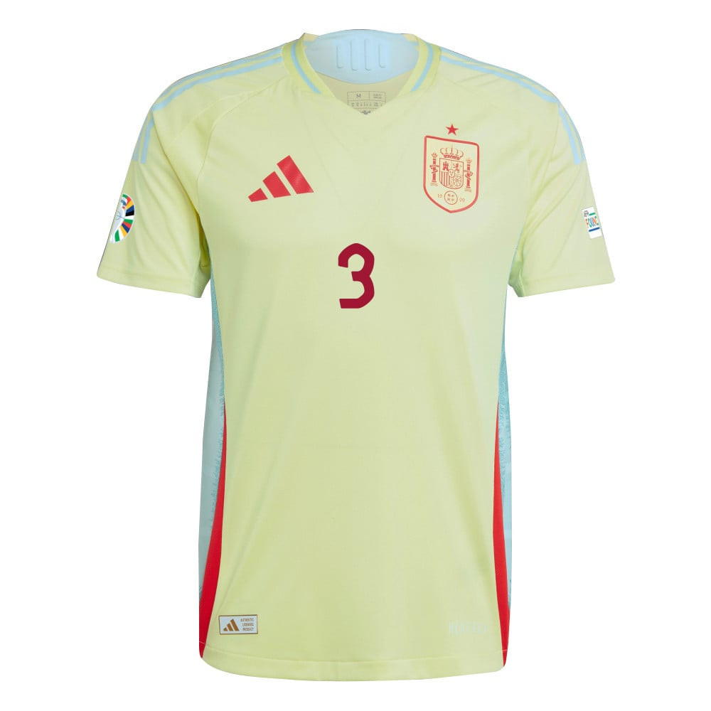 Álex Grimaldo 3 Spain National Team 2024 Away Men Jersey - Yellow cheap jerseys for sale - CheapJerseys.Shop