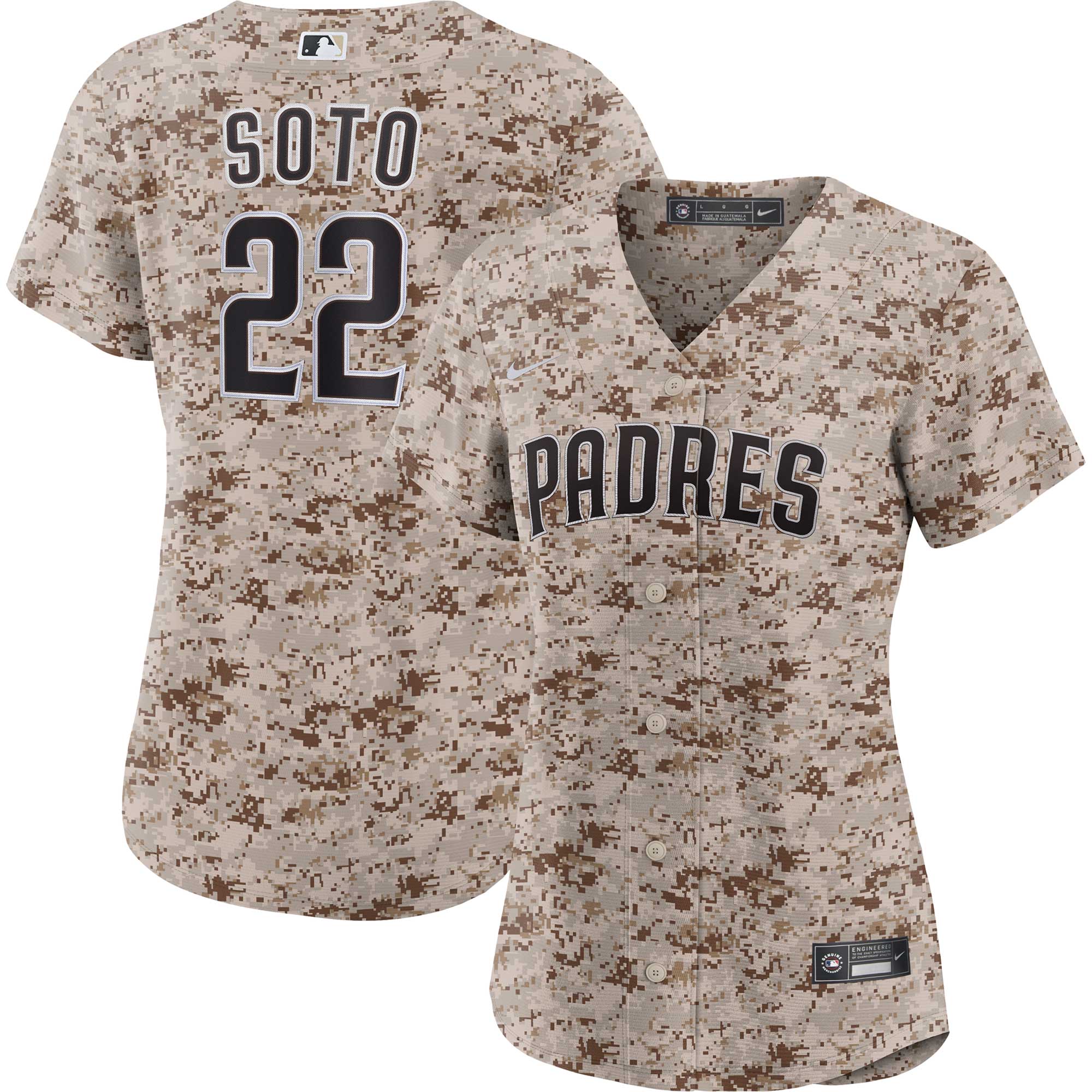 Juan Soto San Diego Padres Women's USMC Alternate Replica Player Jersey - Camo cheap jerseys for sale - CheapJerseys.Shop