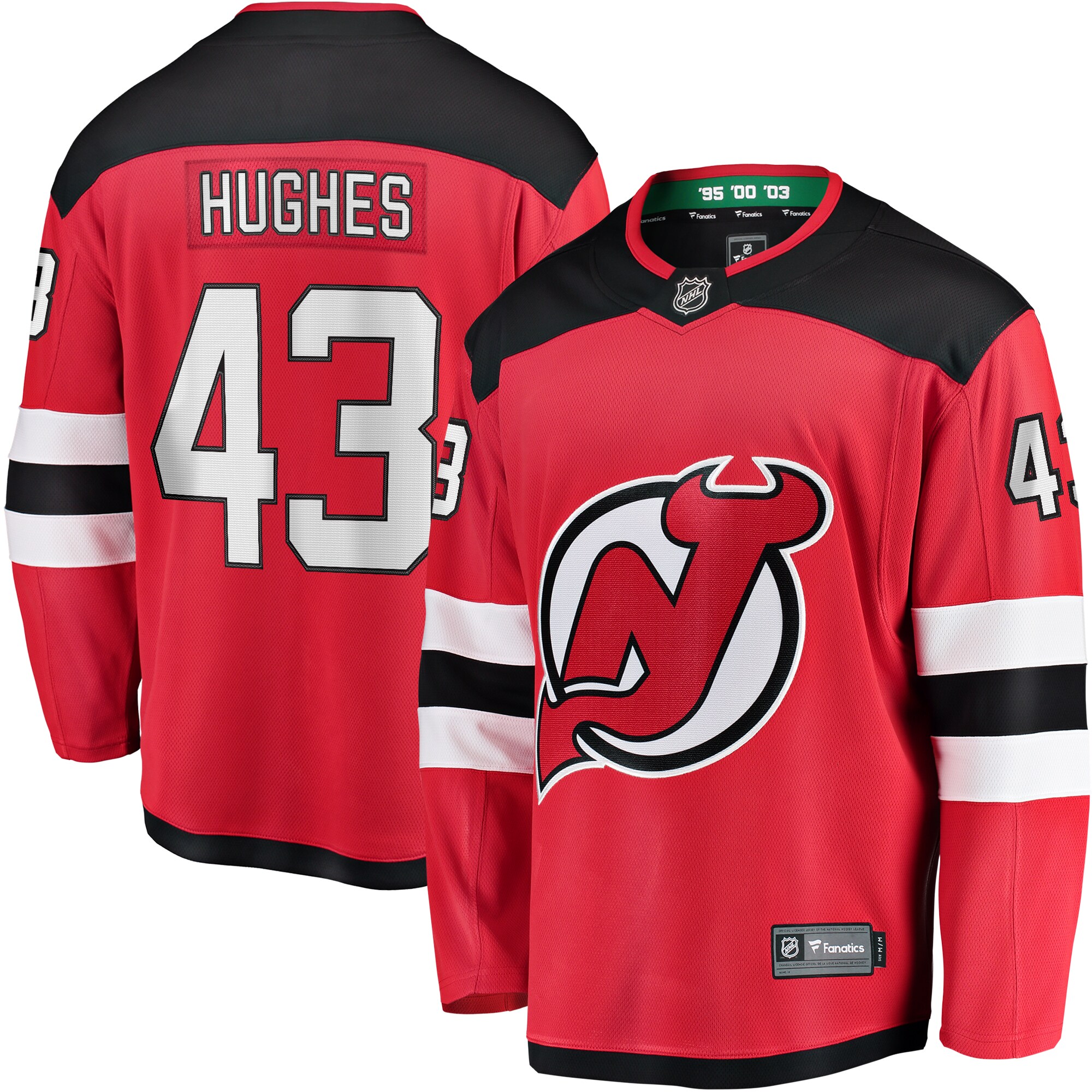 Luke Hughes New Jersey Devils Fanatics Home Breakaway Player Jersey - Red cheap jerseys for sale - CheapJerseys.Shop