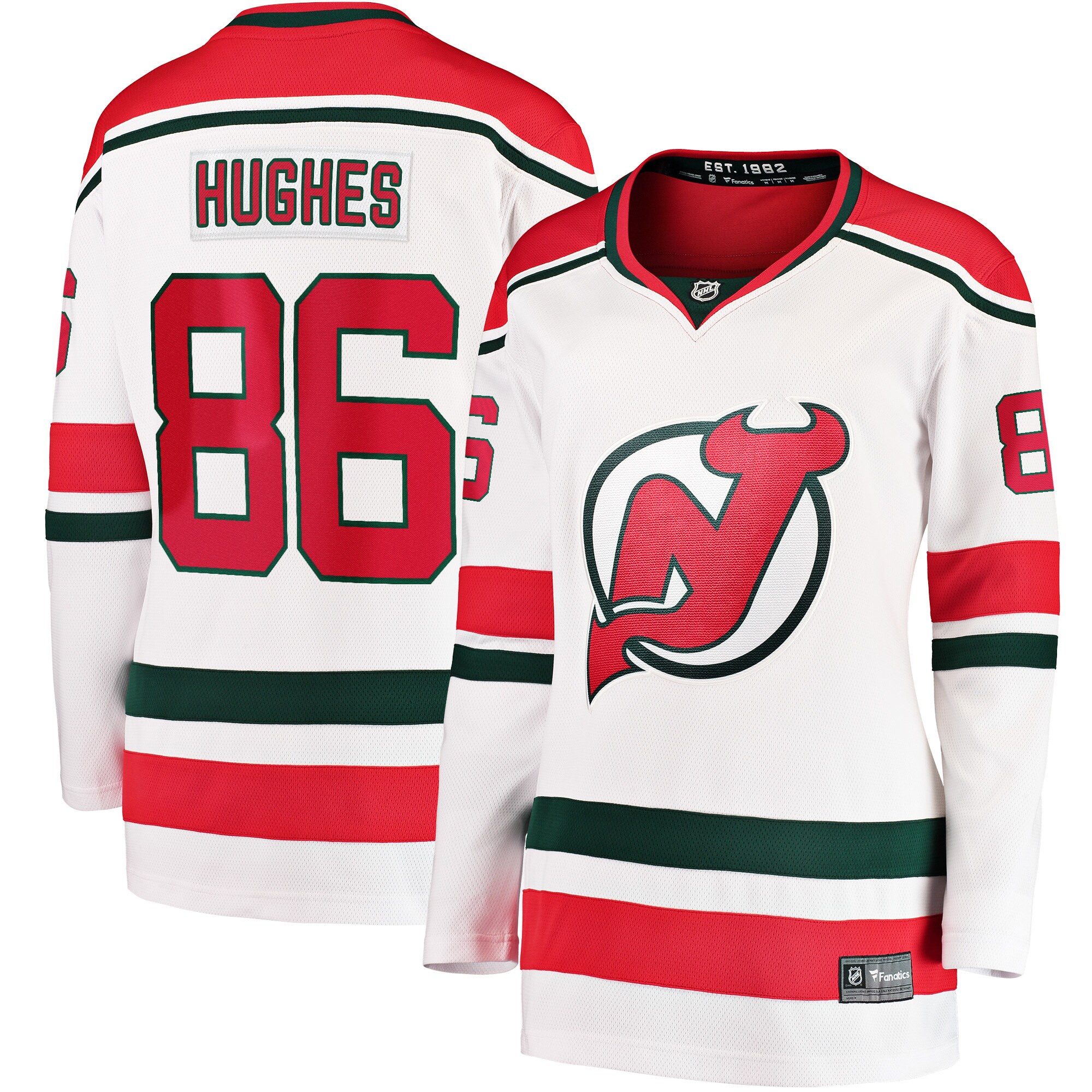 Jack Hughes New Jersey Devils Fanatics Women's 2022\/23 Heritage Premier Breakaway Jersey - White cheap jerseys for sale - CheapJerseys.Shop