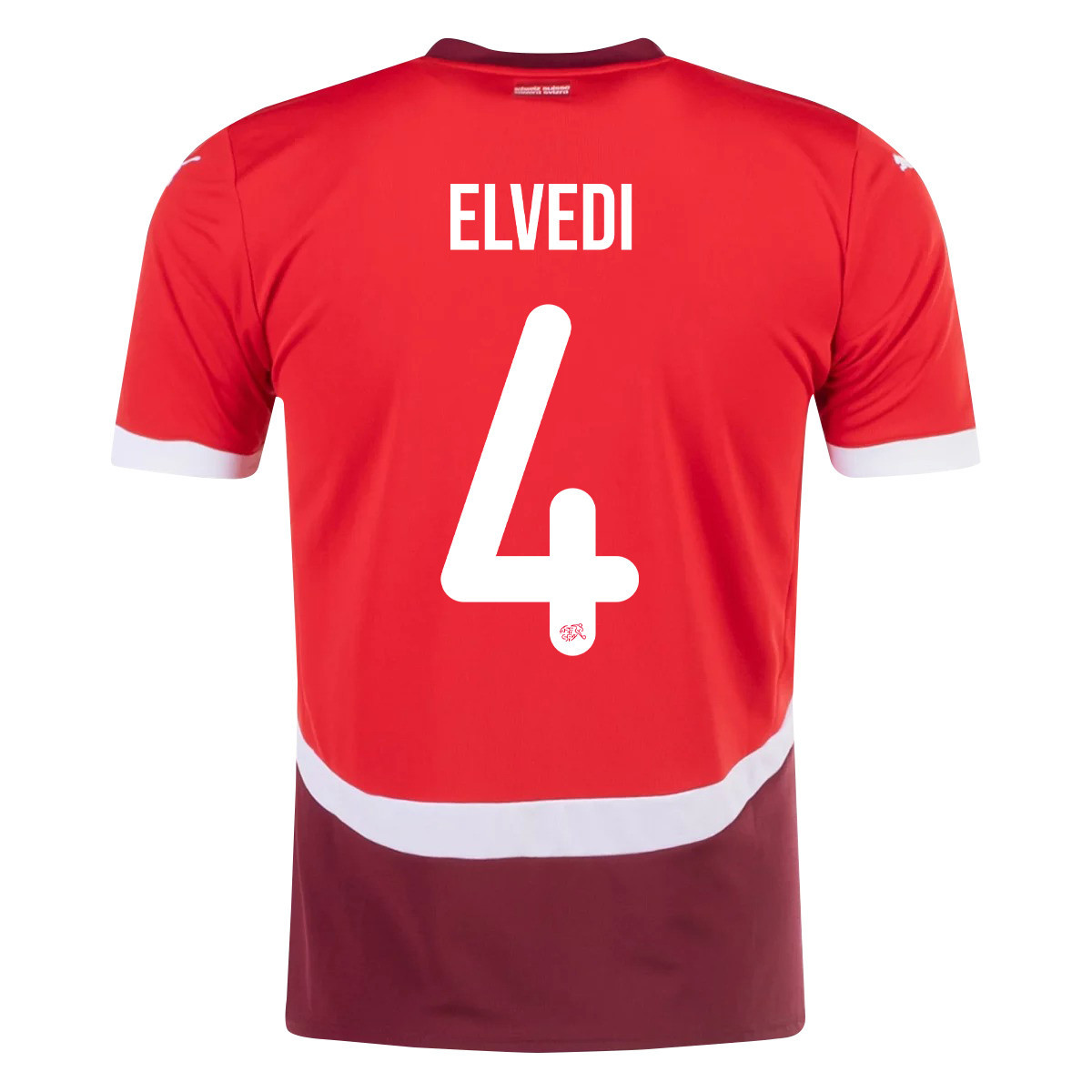 Nico Elvedi 4 Switzerland National Team 2024/25 Home Men Jersey - Red cheap jerseys for sale - CheapJerseys.Shop