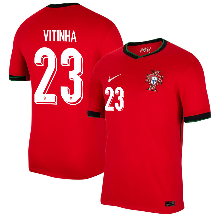 Vitinha 23 Portugal National Team 2024/25 Home Men Jersey - Red cheap jerseys for sale - CheapJerseys.Shop