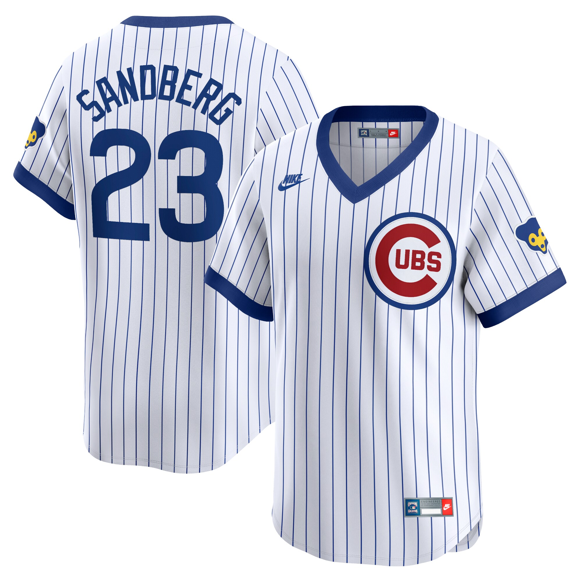Ryne Sandberg Chicago Cubs Throwback Cooperstown Limited Jersey - White cheap jerseys for sale - CheapJerseys.Shop