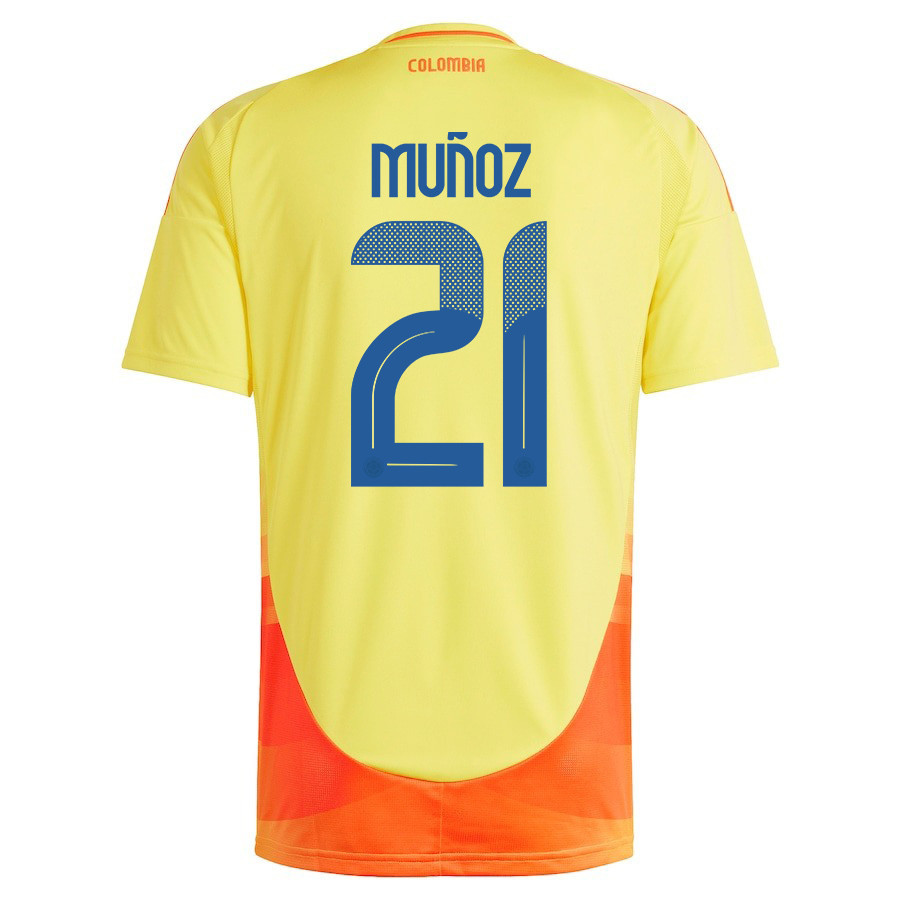 Daniel Muñoz 21 Colombia National Team 2024/25 Home Men Jersey - Yellow cheap jerseys for sale - CheapJerseys.Shop