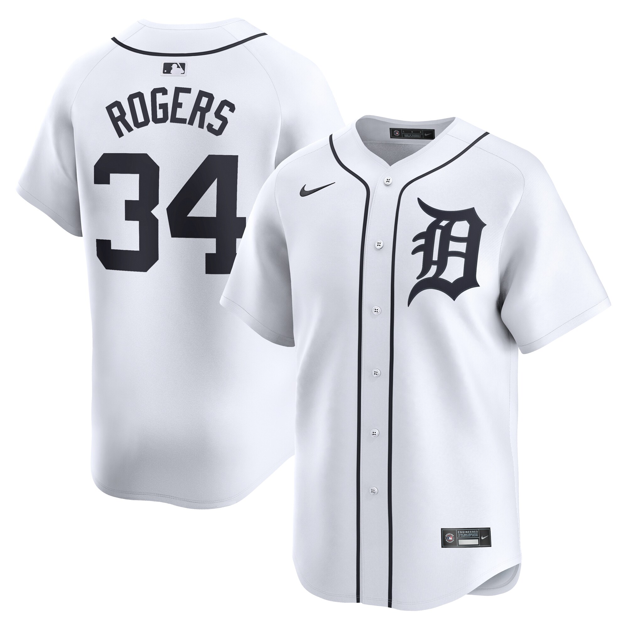 Jake Rogers Detroit Tigers Home Limited Player Jersey - White cheap jerseys for sale - CheapJerseys.Shop