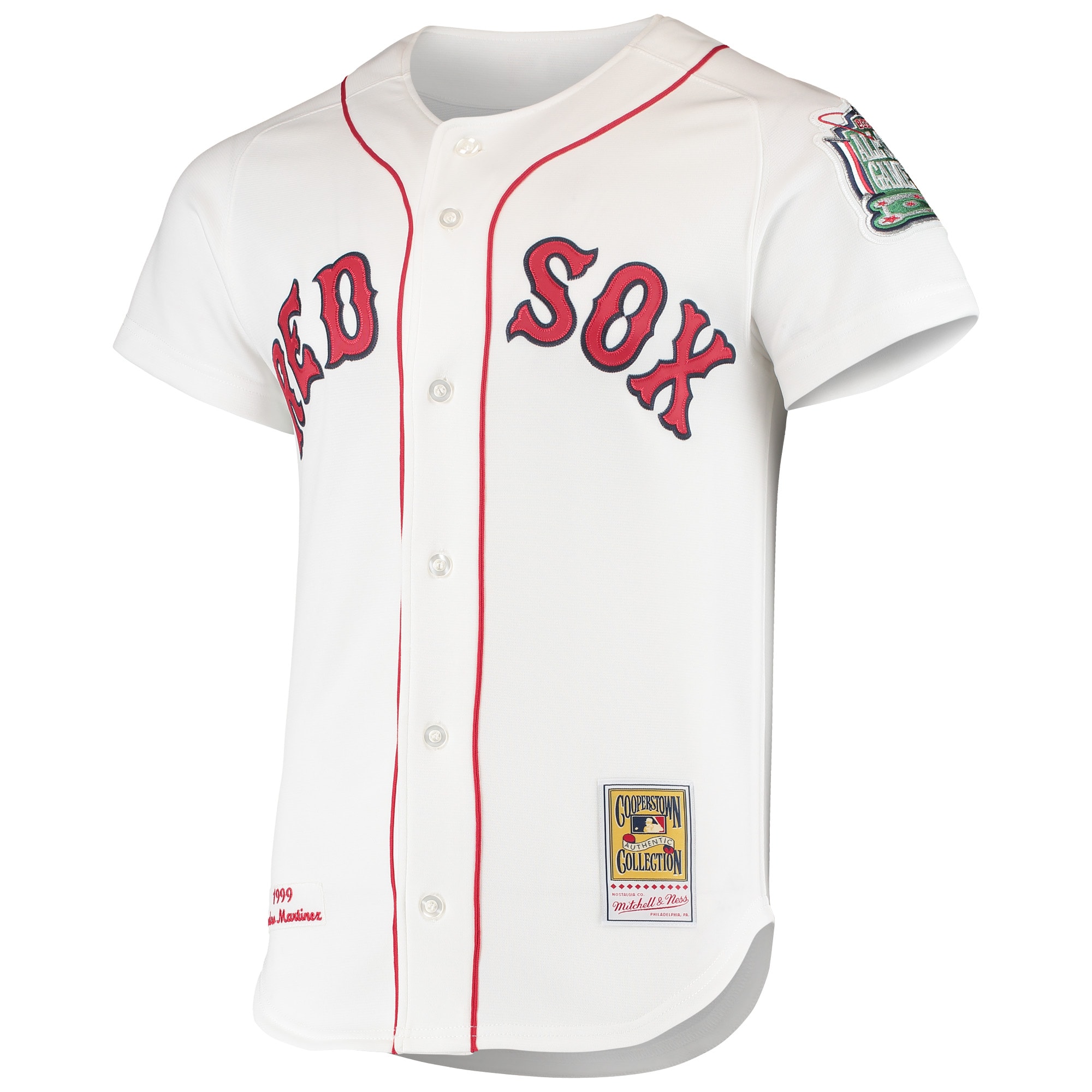 Pedro Martinez Boston Red Sox Mitchell & Ness 1999 Cooperstown Collection Home Authentic Jersey - White cheap jerseys for sale - CheapJerseys.Shop