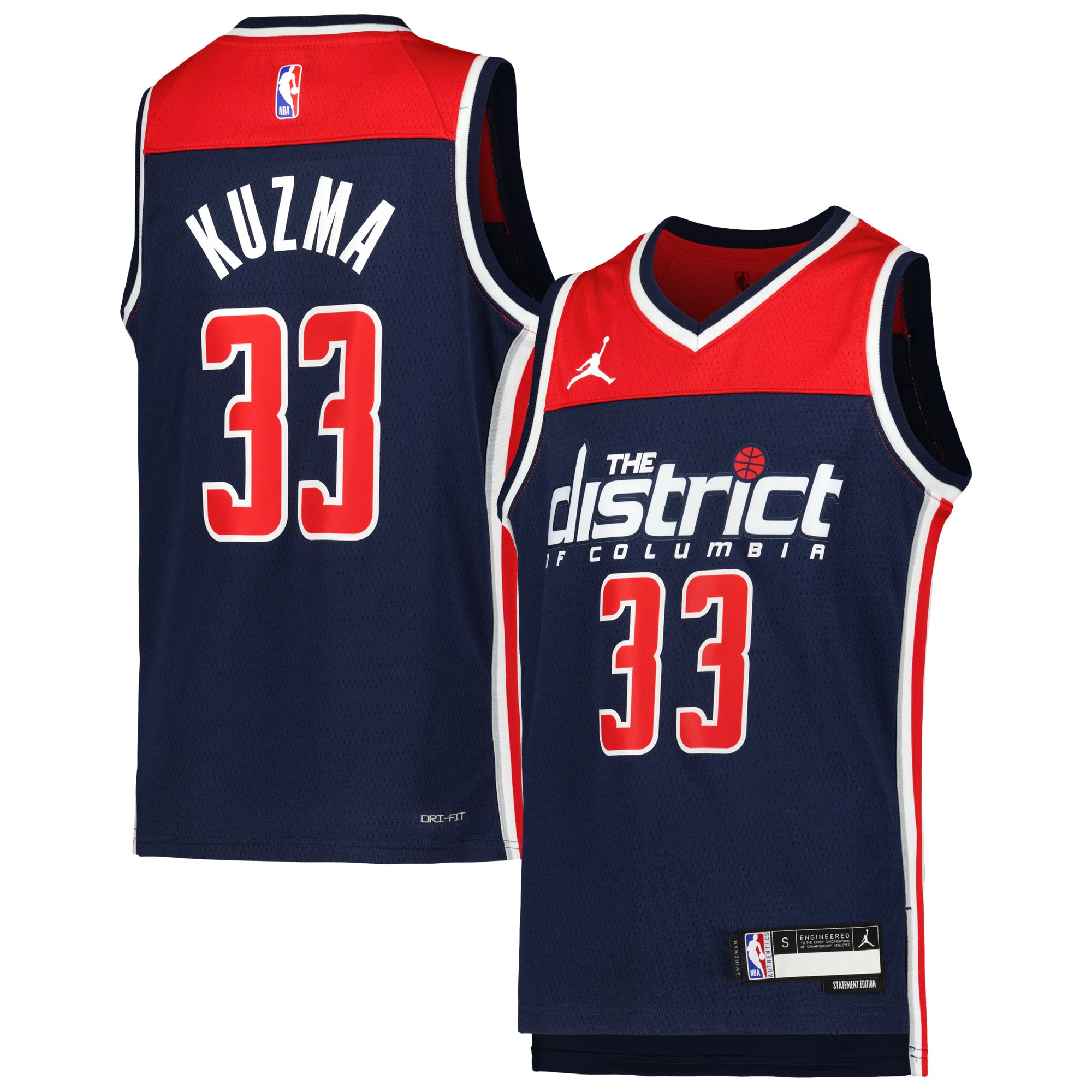 Kyle Kuzma Washington Wizards Jordan Brand Youth Swingman Jersey - Statement Edition - Navy cheap jerseys for sale - CheapJerseys.Shop