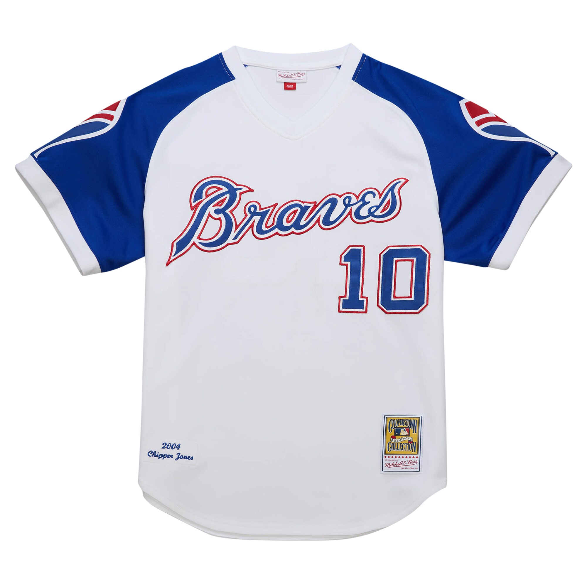 Chipper Jones Atlanta Braves Mitchell & Ness 2004 Cooperstown Collection Authentic Throwback Jersey - White cheap jerseys for sale - CheapJerseys.Shop