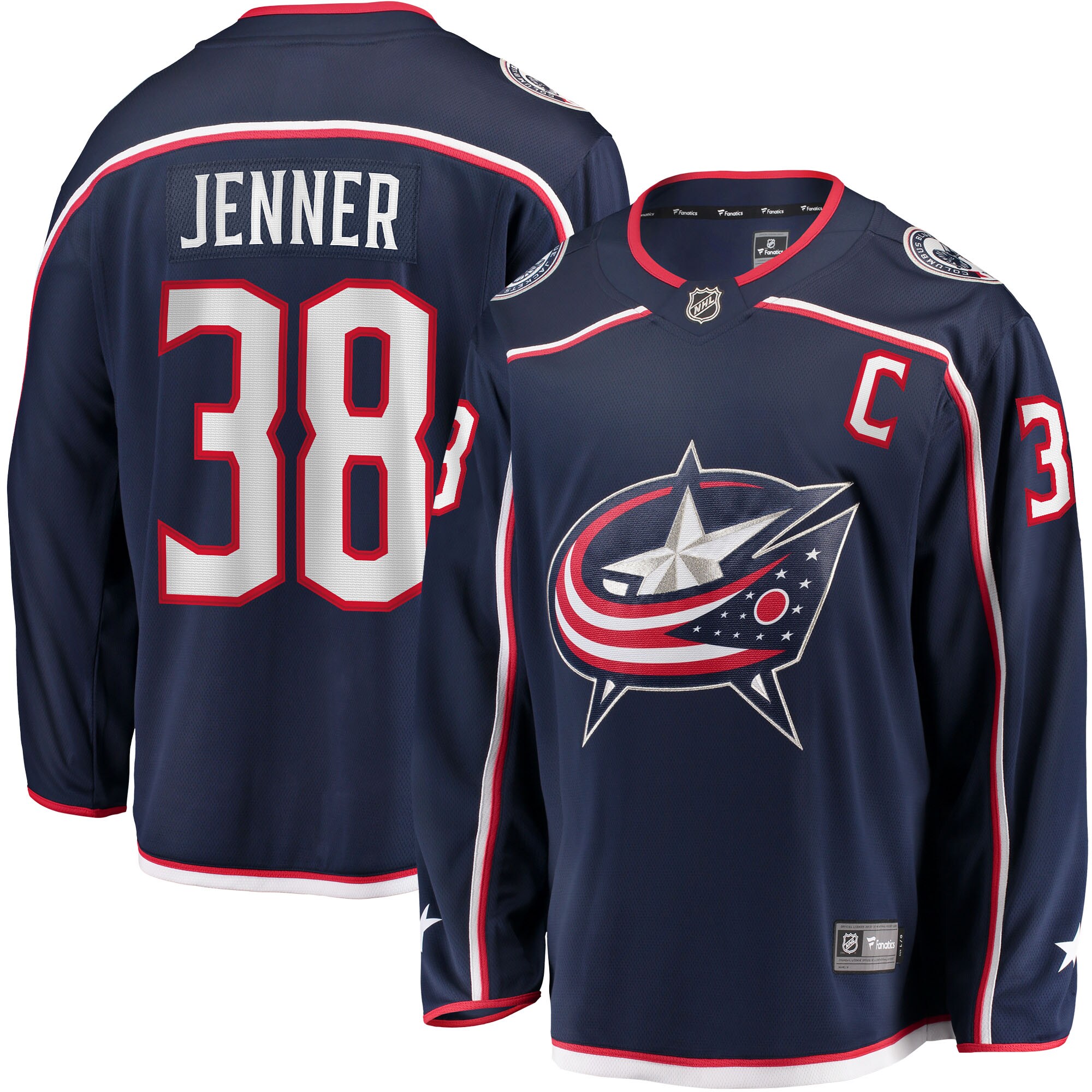 Boone Jenner Columbus Blue Jackets Home Captain Patch Breakaway Player Jersey - Navy cheap jerseys for sale - CheapJerseys.Shop