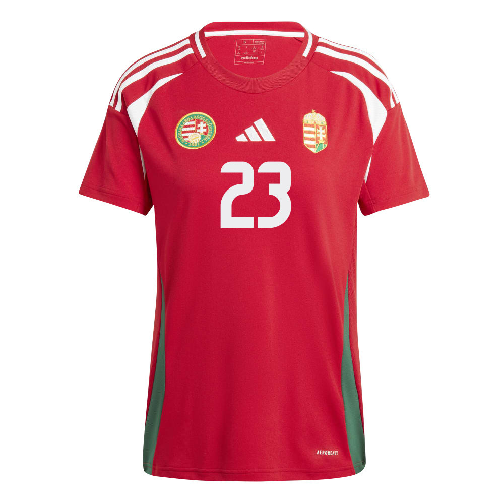 Bálint Vécsei 23 Hungary National Team 2024/25 Home WOMEN Jersey - Red cheap jerseys for sale - CheapJerseys.Shop