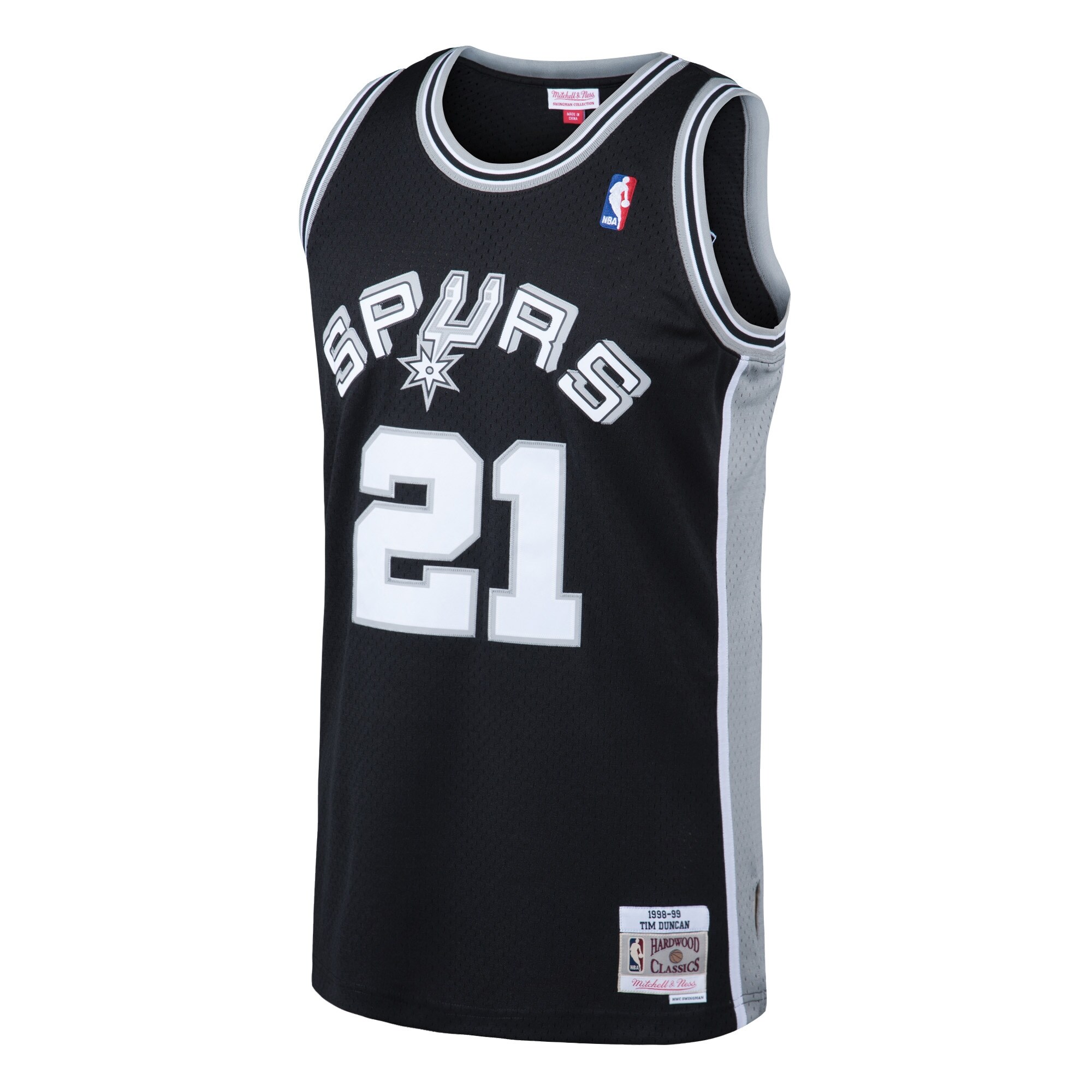 Tim Duncan San Antonio Spurs Mitchell & Ness 1998\/99 Hardwood Classics Swingman Jersey - Black cheap jerseys for sale - CheapJerseys.Shop