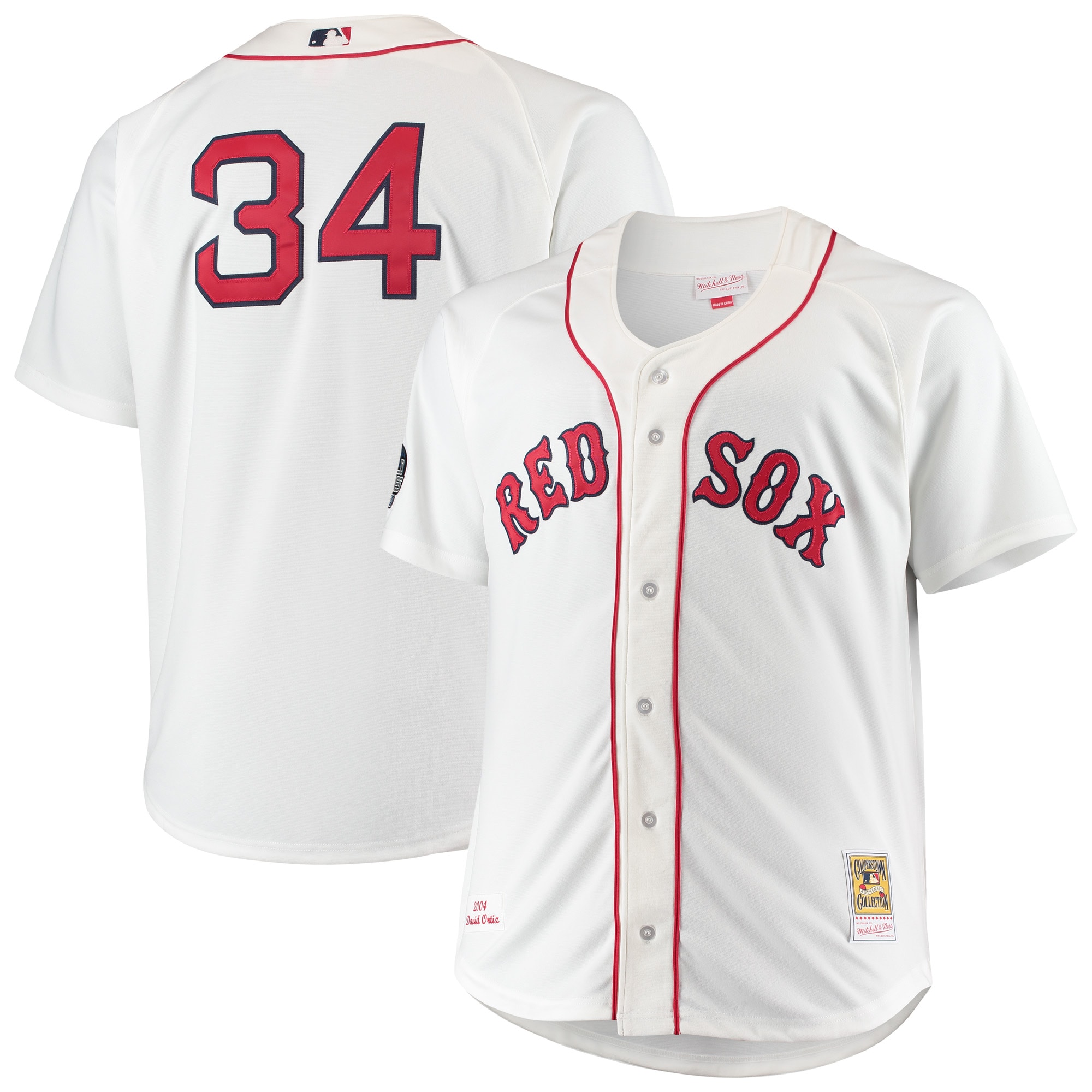 David Ortiz Boston Red Sox Mitchell & Ness Big & Tall Home Authentic Player Jersey - White cheap jerseys for sale - CheapJerseys.Shop