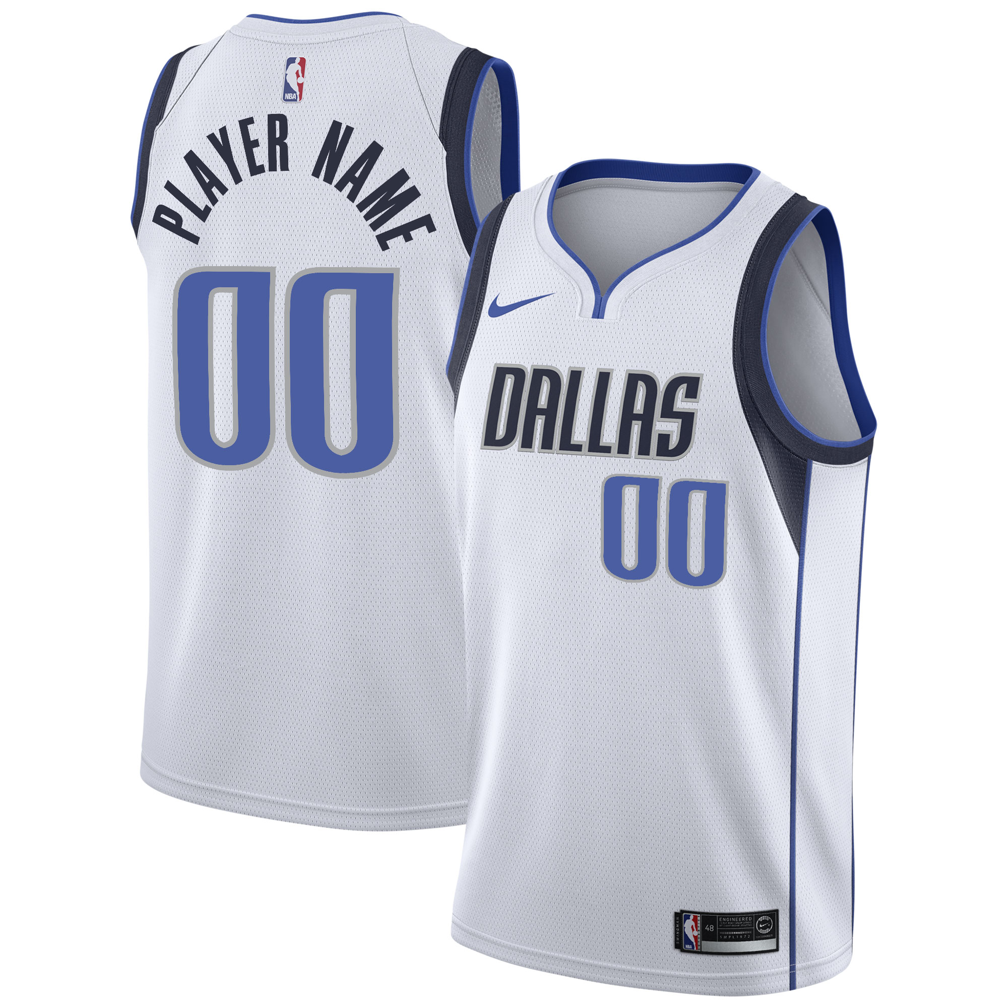 Dallas Mavericks 2020\/21 Swingman Custom Jersey - Association Edition - White cheap jerseys for sale - CheapJerseys.Shop