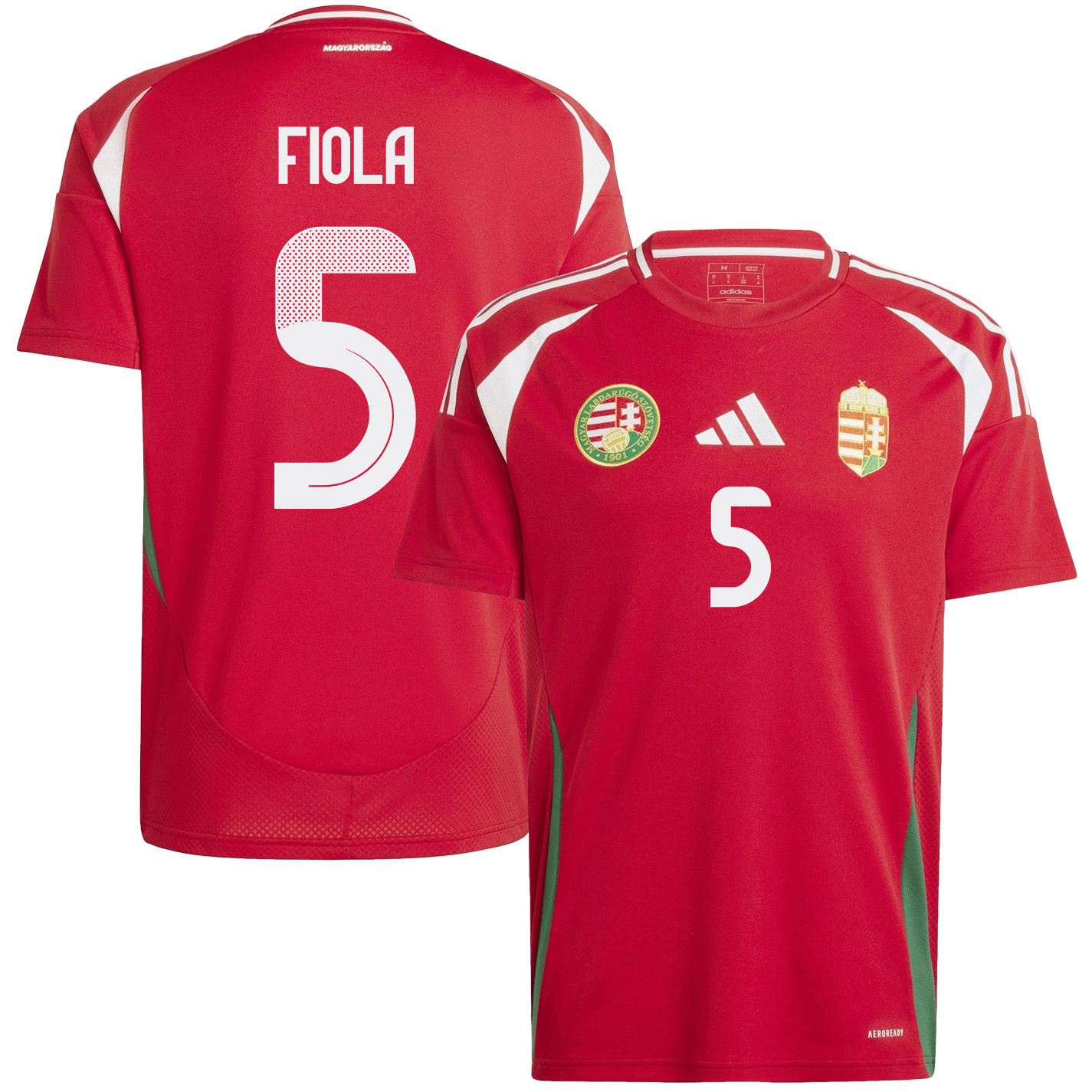 Attila Fiola 5 Hungary National Team 2024/25 Home Men Jersey - Red cheap jerseys for sale - CheapJerseys.Shop