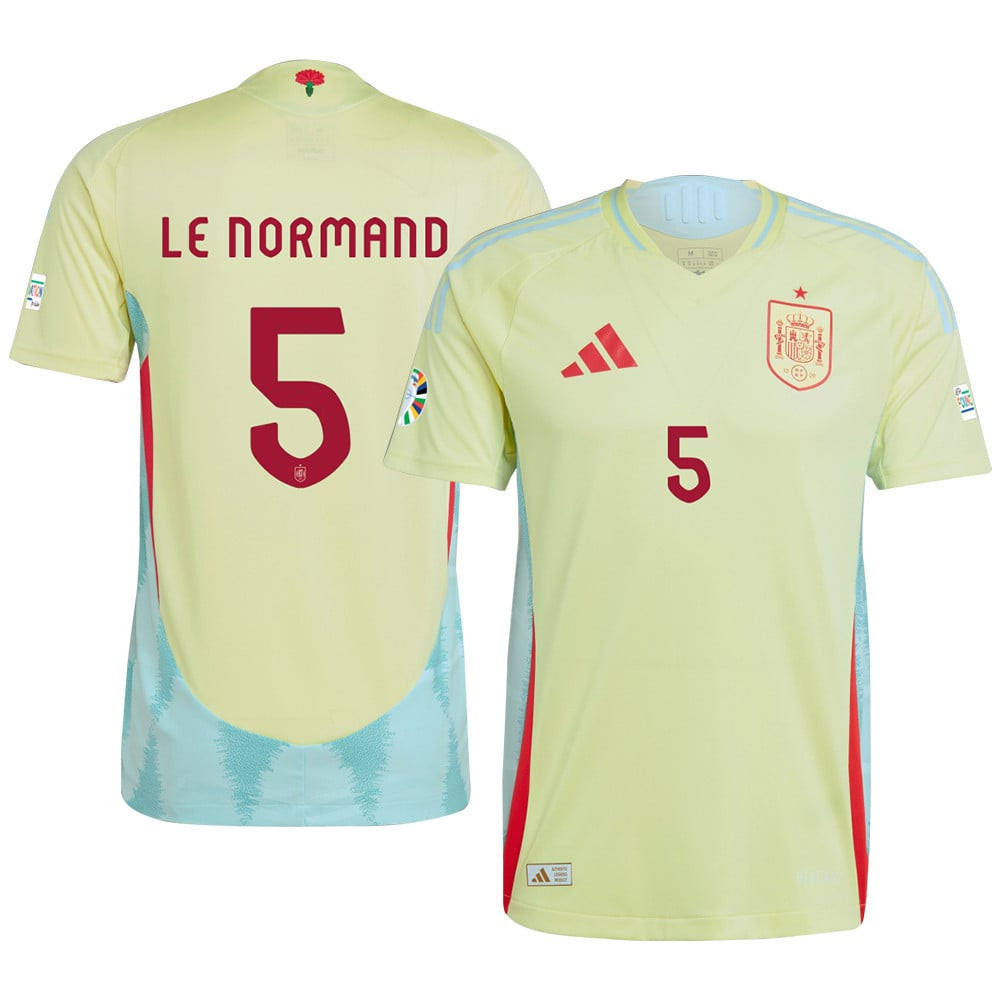 Robin Le Normand 5 Spain National Team 2024 Away Men Jersey - Yellow cheap jerseys for sale - CheapJerseys.Shop