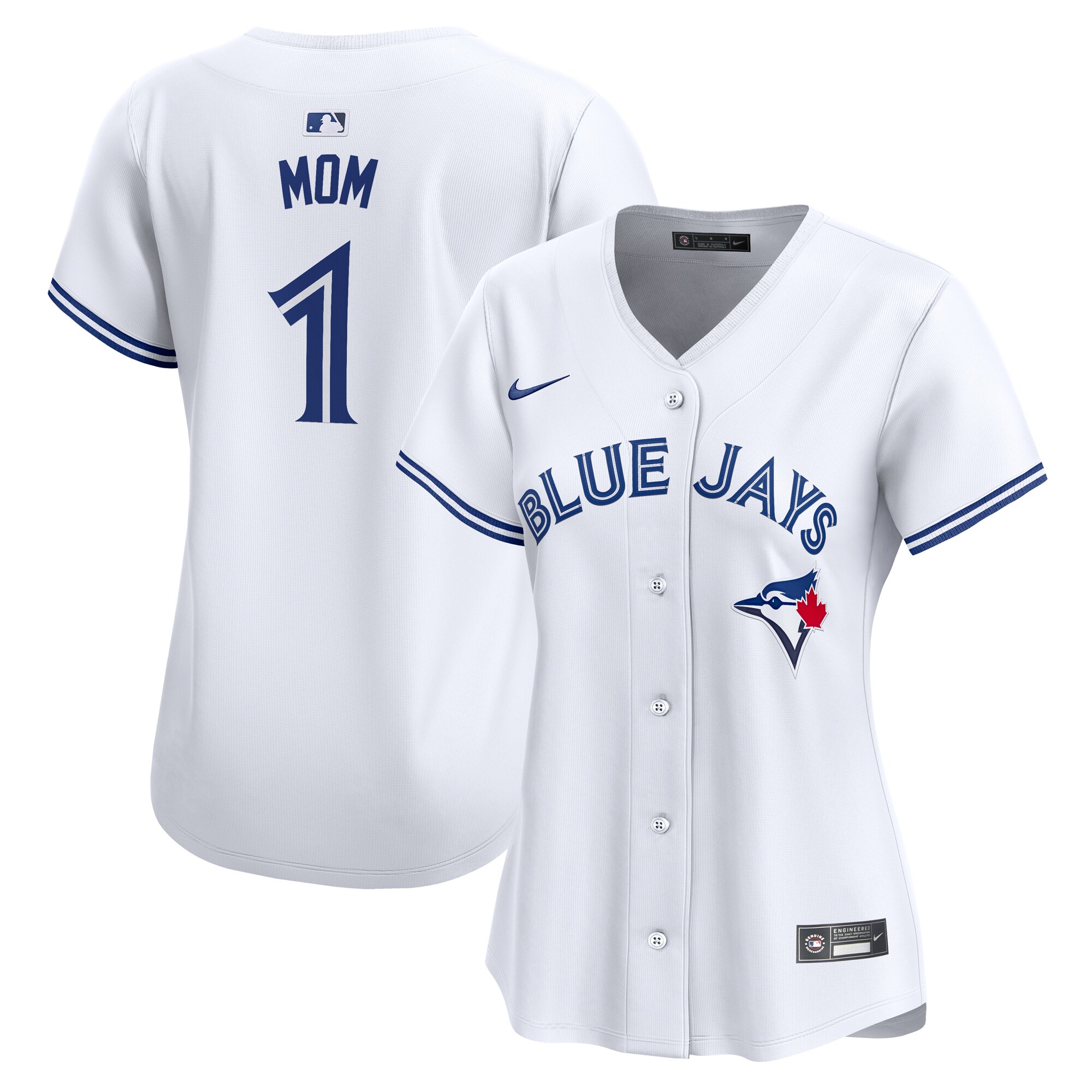 Toronto Blue Jays Women's #1 Mom Home Limited Jersey - White cheap jerseys for sale - CheapJerseys.Shop