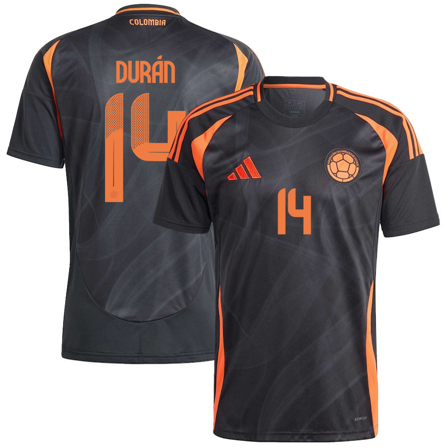 Jhon Durán 14 Colombia National Team 2024/25 Away Men Jersey - Black cheap jerseys for sale - CheapJerseys.Shop