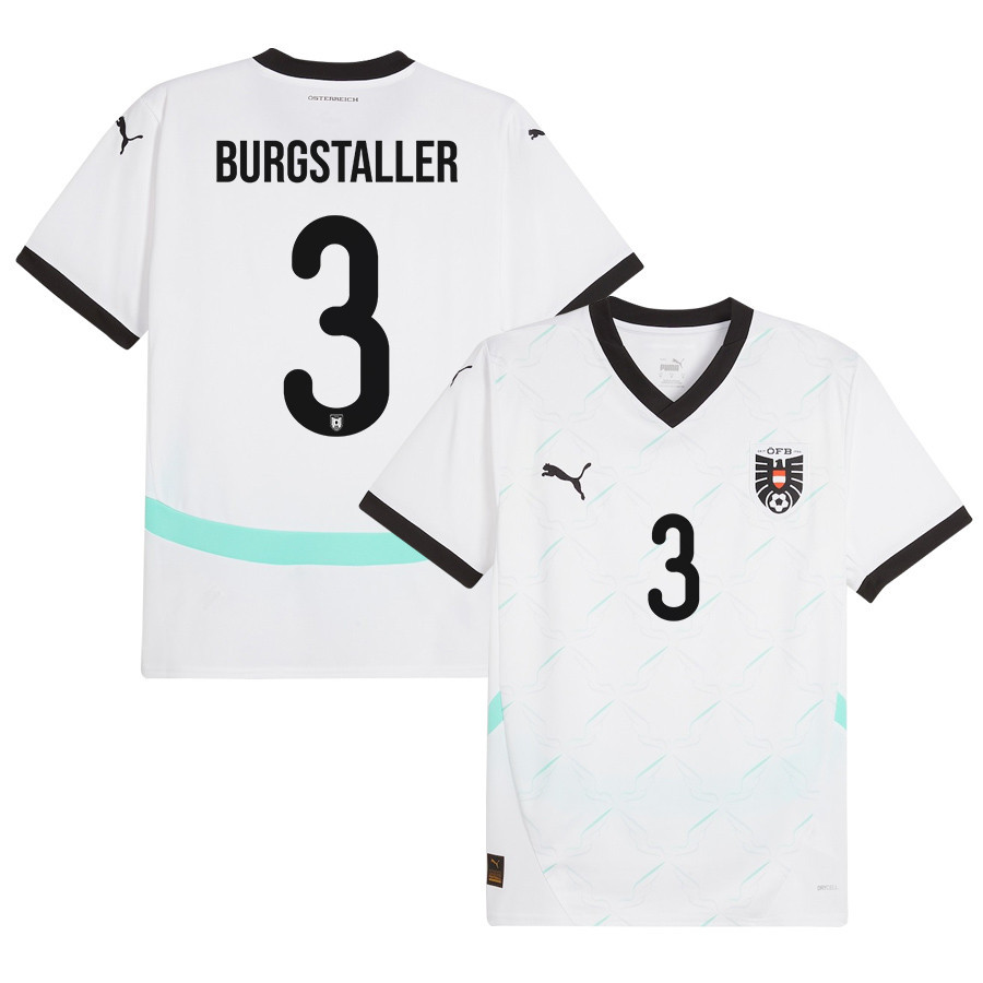 Guido Burgstaller 3 Austria National Team 2024/25 Away Men Jersey - White cheap jerseys for sale - CheapJerseys.Shop