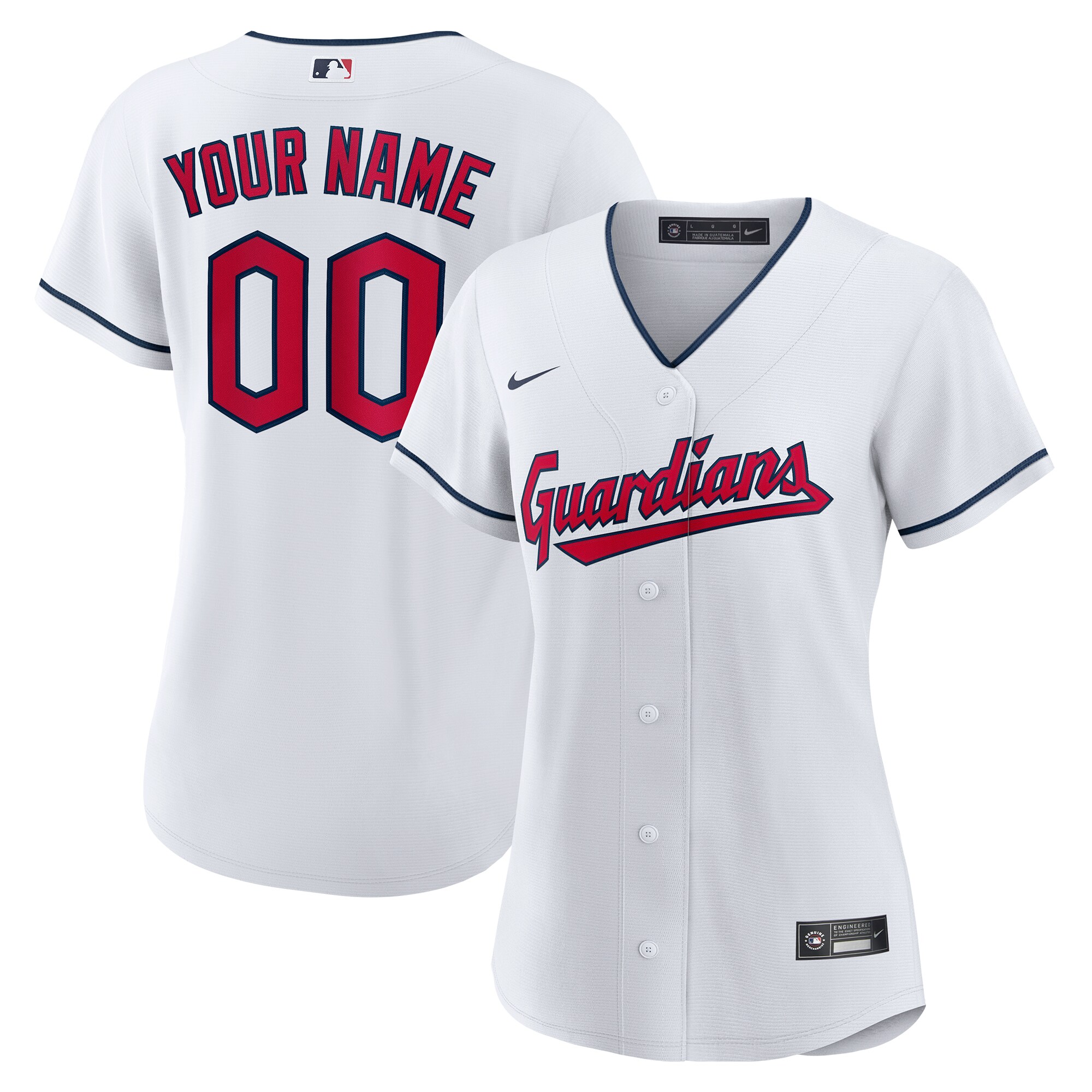 Cleveland Guardians Women's Replica Custom Jersey - White cheap jerseys for sale - CheapJerseys.Shop