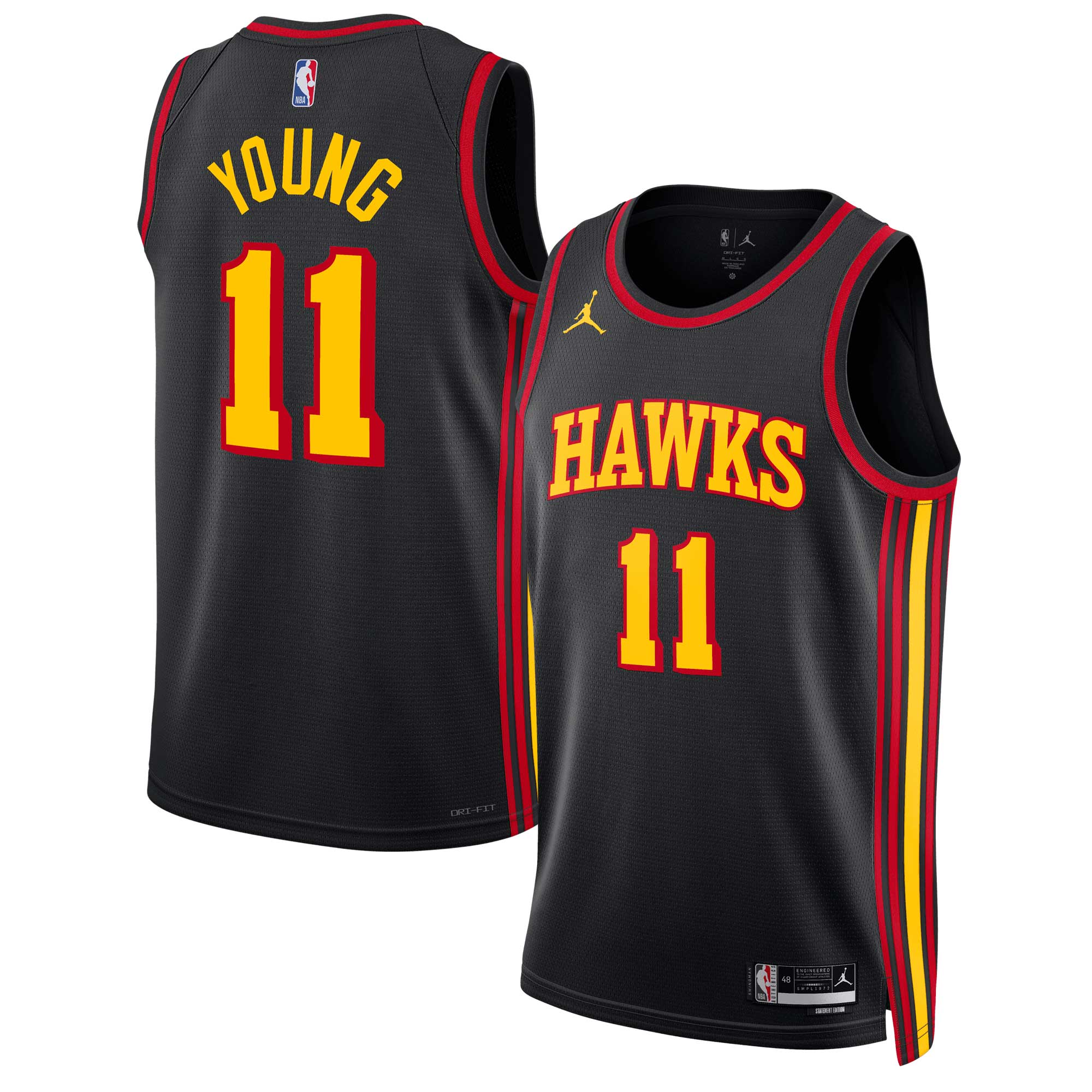 Trae Young Atlanta Hawks Jordan Brand Unisex Swingman Jersey - Statement Edition - Black cheap jerseys for sale - CheapJerseys.Shop
