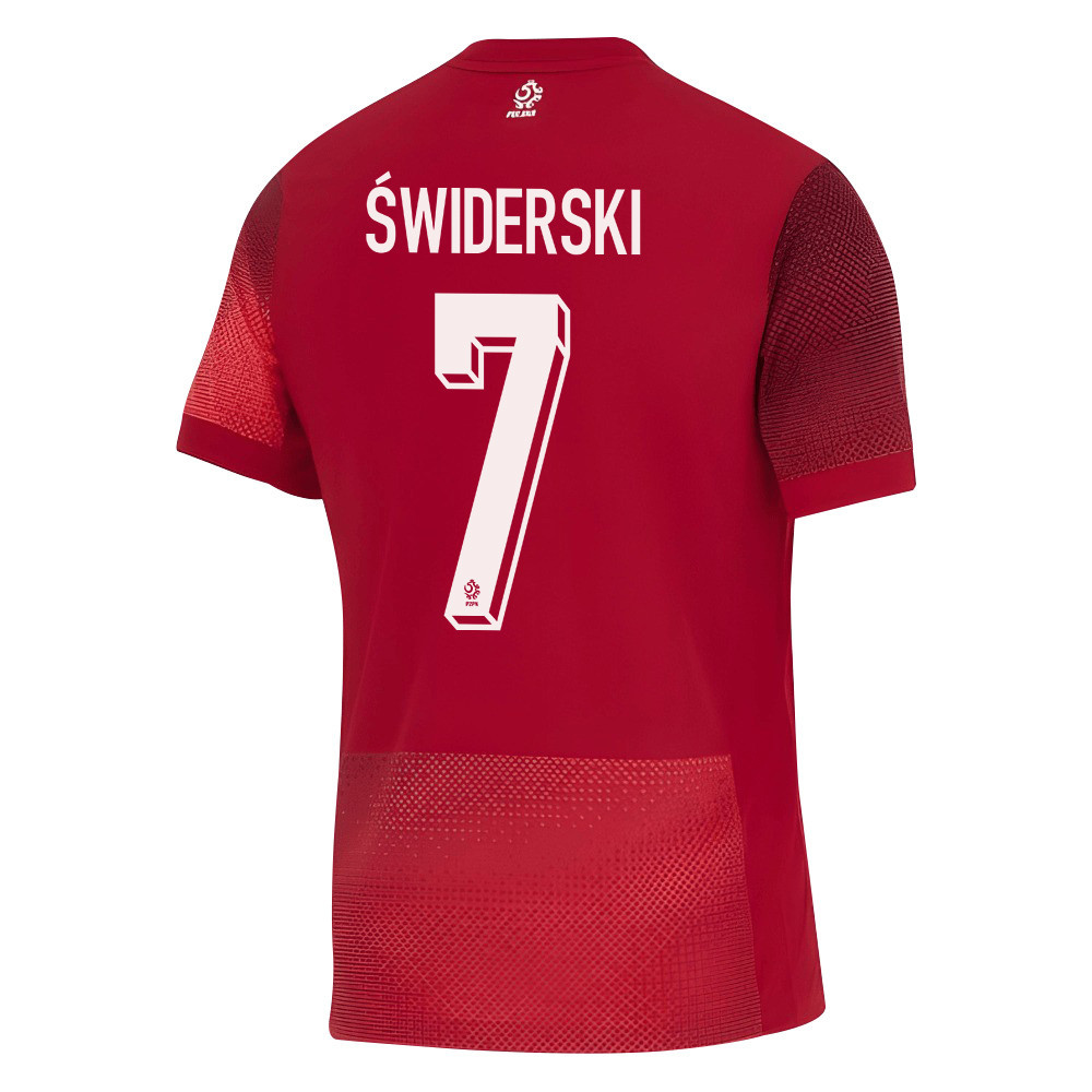 Karol Świderski 7 Poland National Team 2024/25 Away Men Jersey - Red cheap jerseys for sale - CheapJerseys.Shop