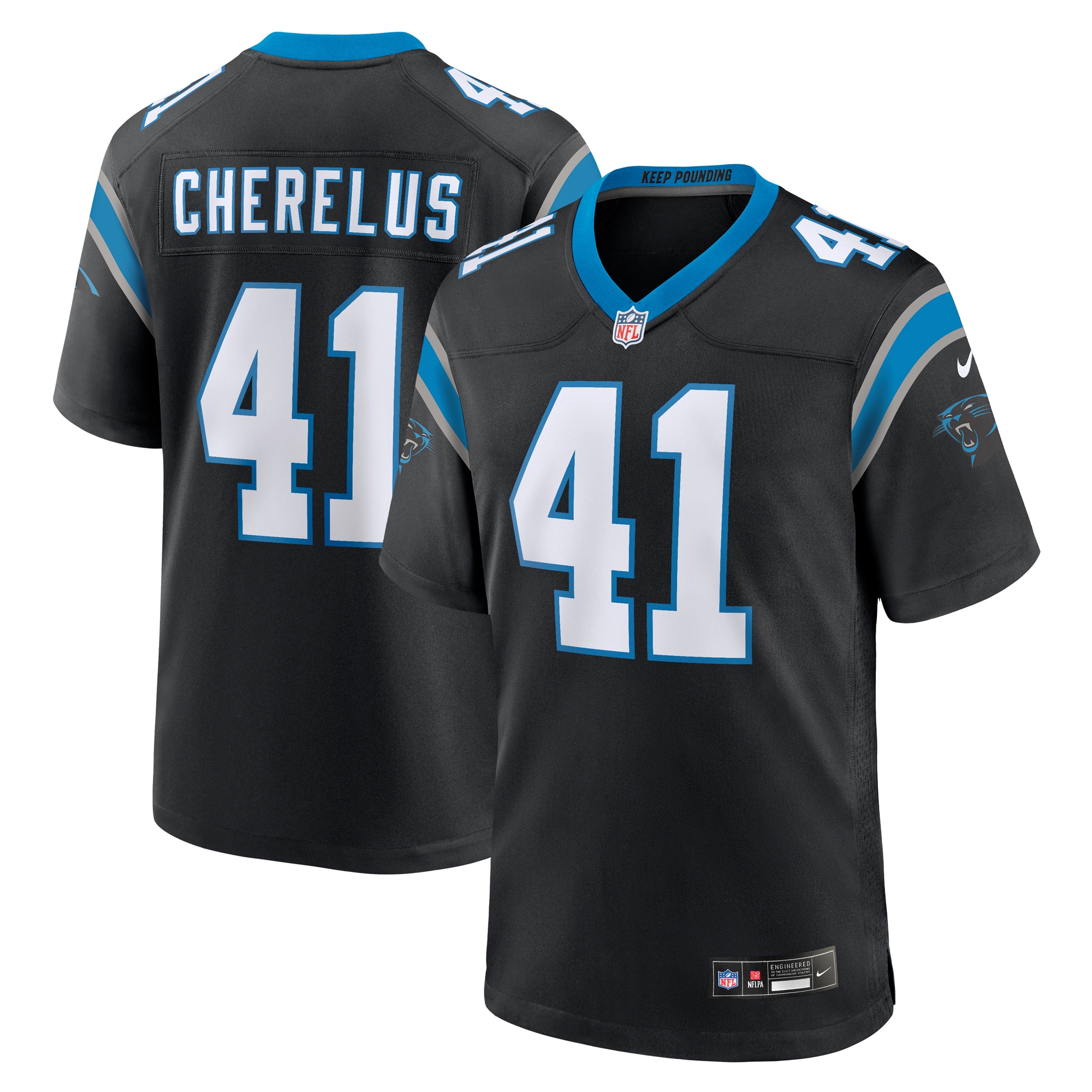 Claudin Cherelus Carolina Panthers Team Game Jersey - Black cheap jerseys for sale - CheapJerseys.Shop