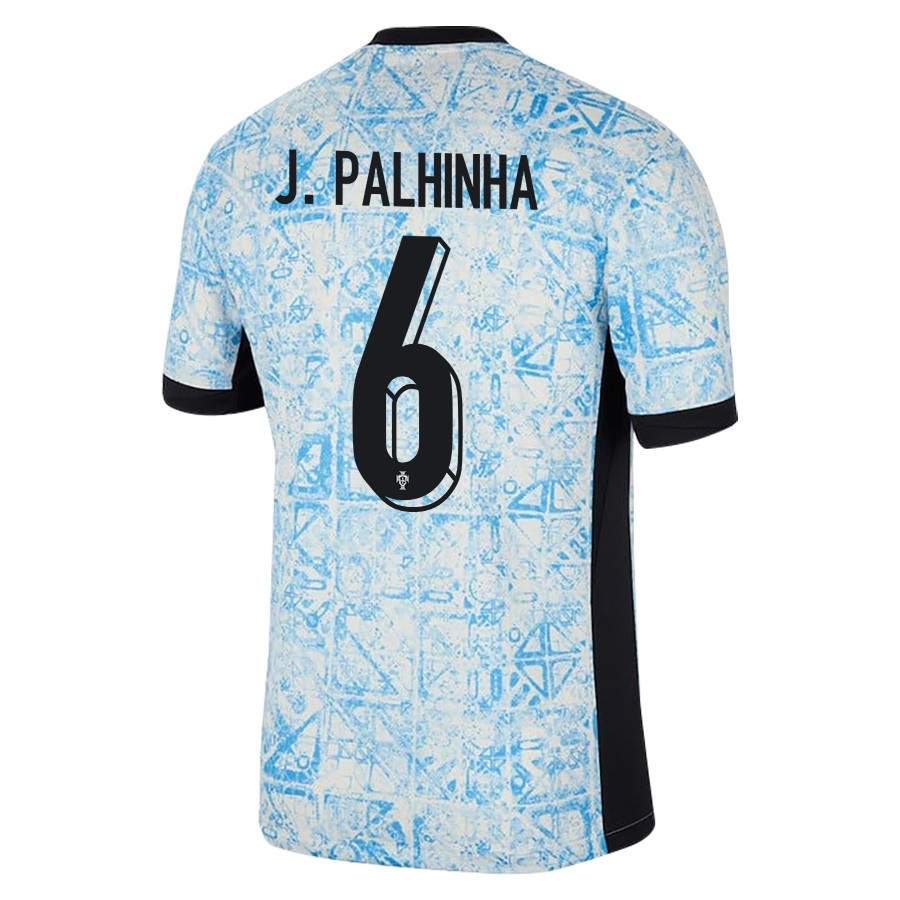 João Palhinha 6 Portugal National Team 2024/25 Away Men Jersey - Cream/Blue cheap jerseys for sale - CheapJerseys.Shop