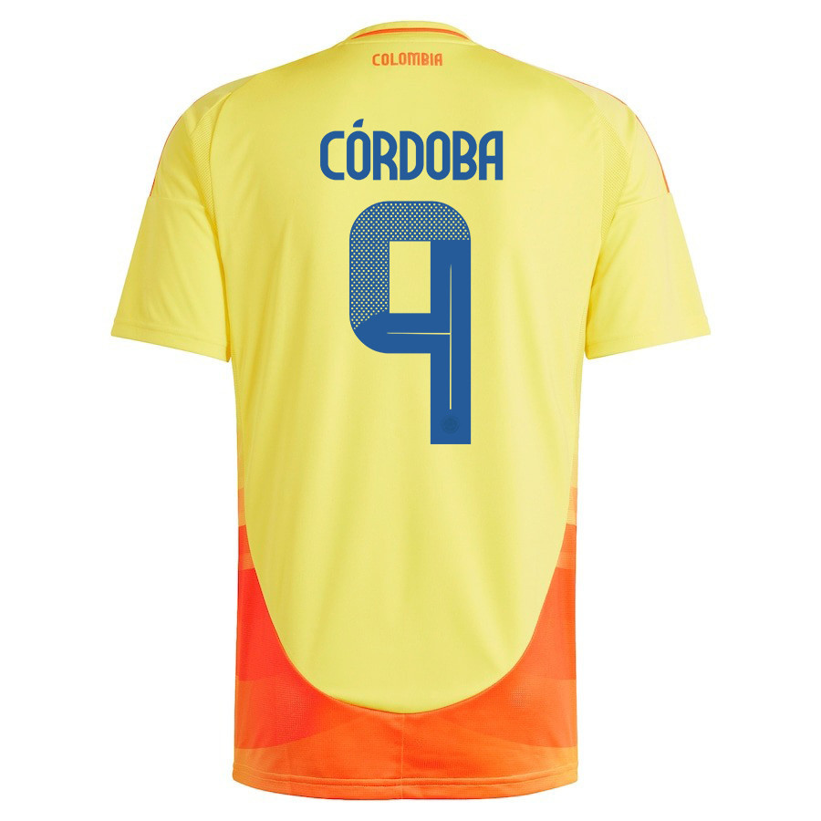 Jhon Córdoba 9 Colombia National Team 2024/25 Home Men Jersey - Yellow cheap jerseys for sale - CheapJerseys.Shop