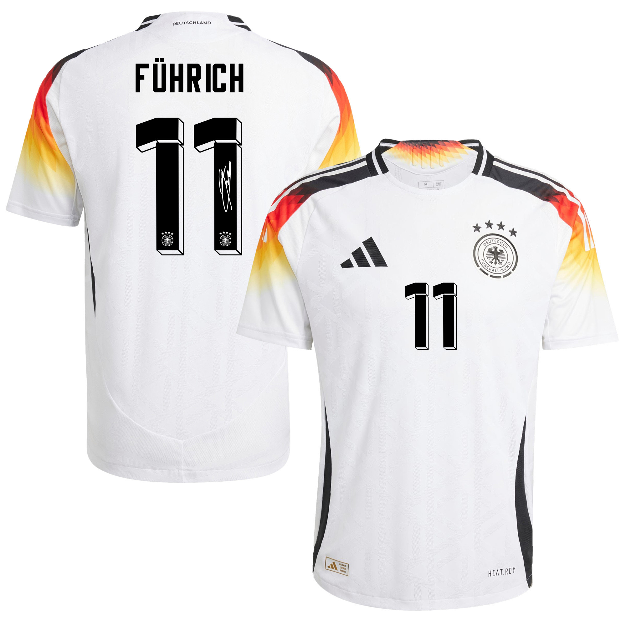 Chris Führich 11 Signed Germany National Team 2024/25 Home Jersey Autographed - Men cheap jerseys for sale - CheapJerseys.Shop