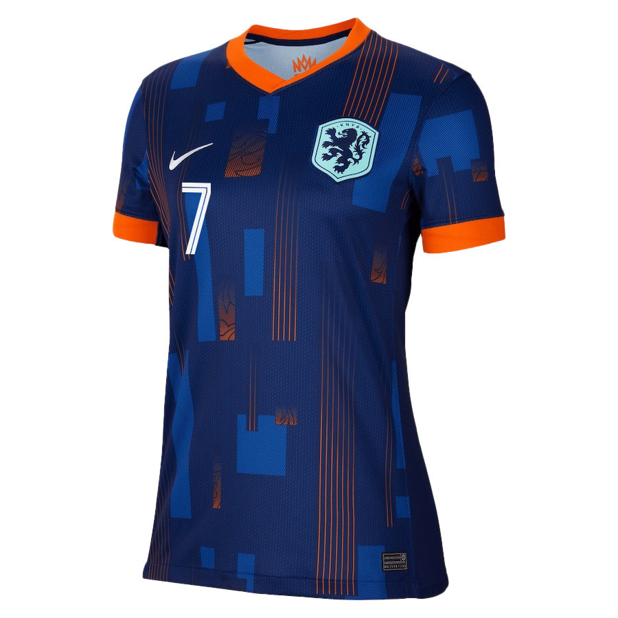 Steven Bergwijn 7 Netherlands National Team 2024/25 Away WOMEN Jersey - Navy cheap jerseys for sale - CheapJerseys.Shop