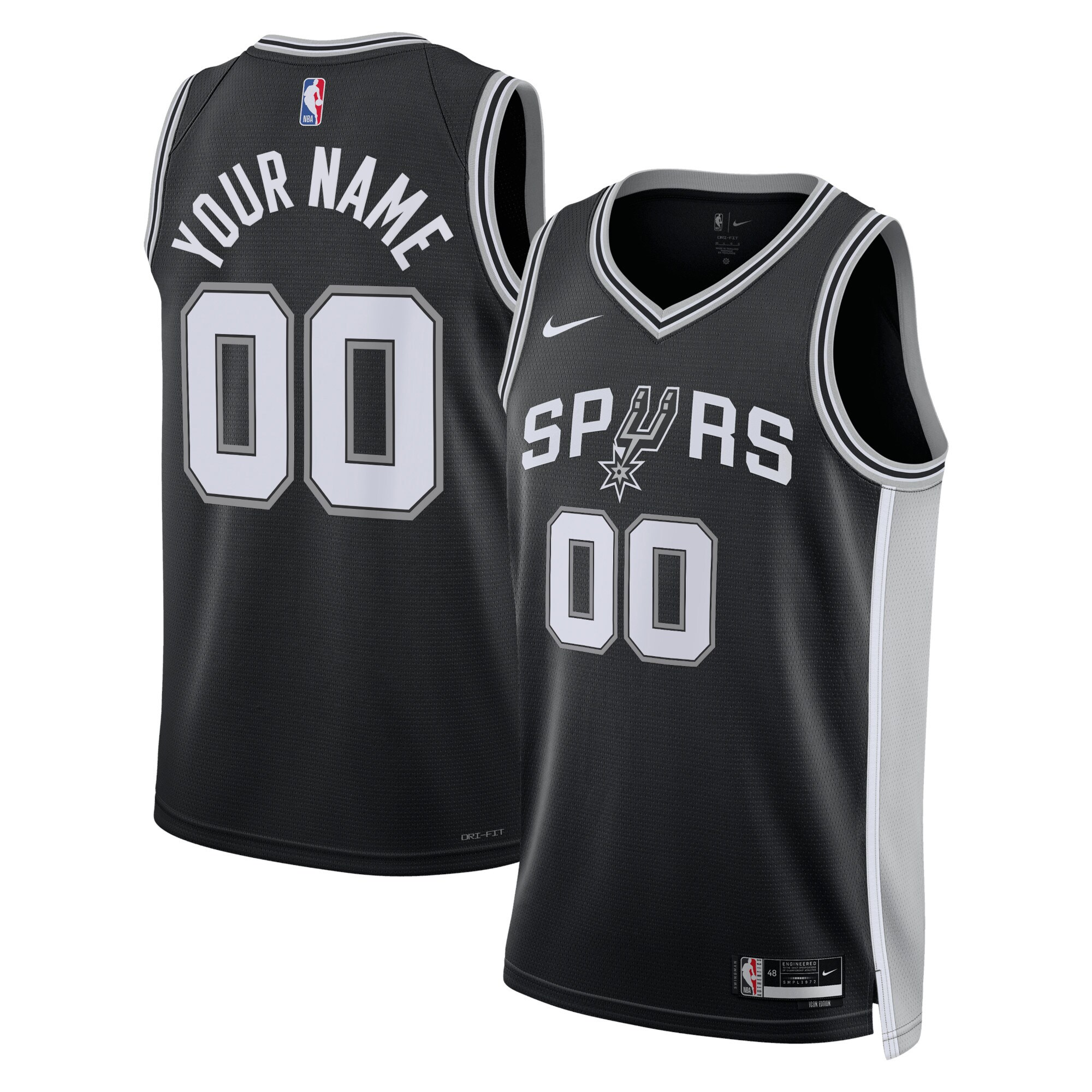 San Antonio Spurs Unisex Swingman Custom Jersey Black - Icon Edition cheap jerseys for sale - CheapJerseys.Shop