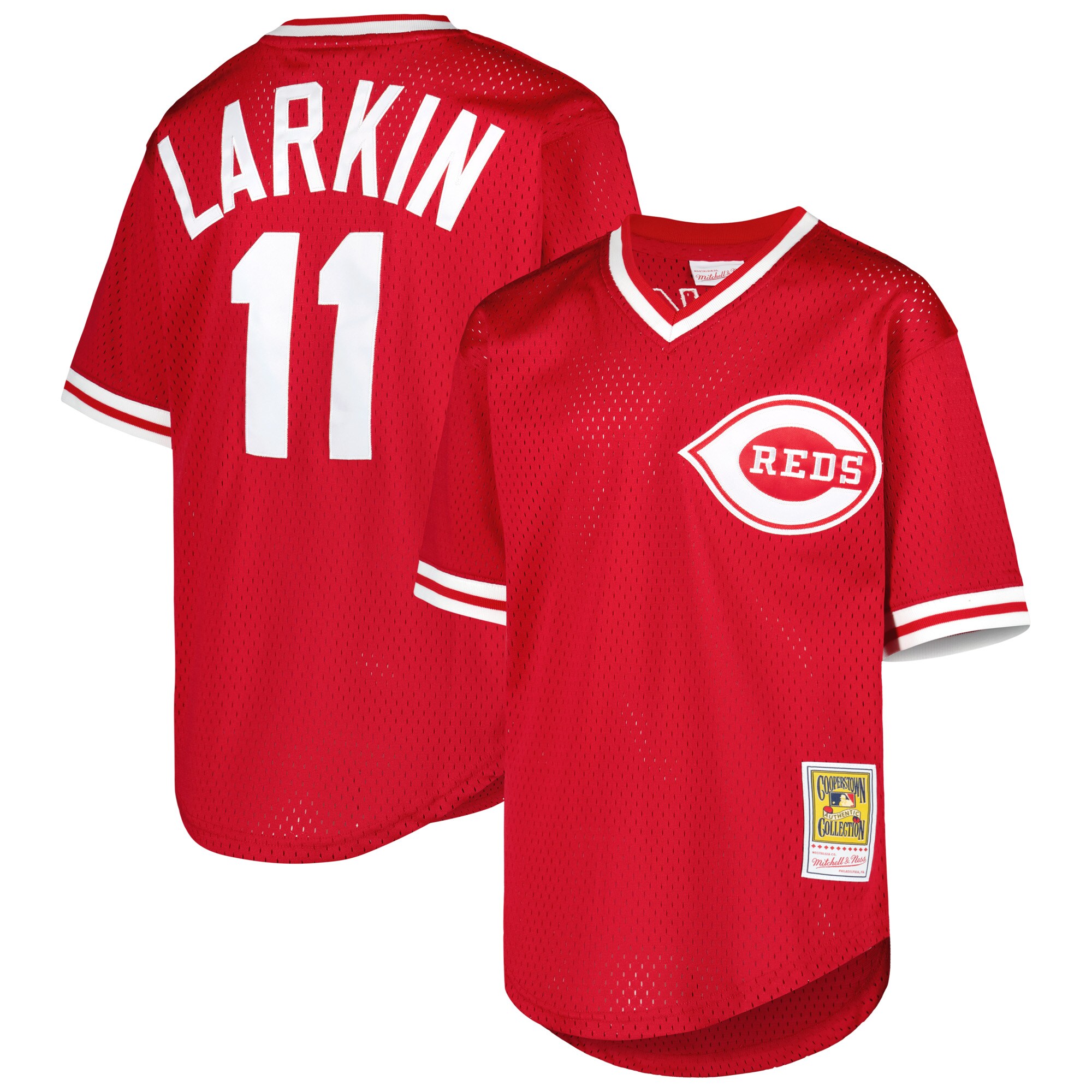 Barry Larkin Cincinnati Reds Mitchell & Ness Youth Cooperstown Collection Mesh Batting Practice Jersey - Red cheap jerseys for sale - CheapJerseys.Shop