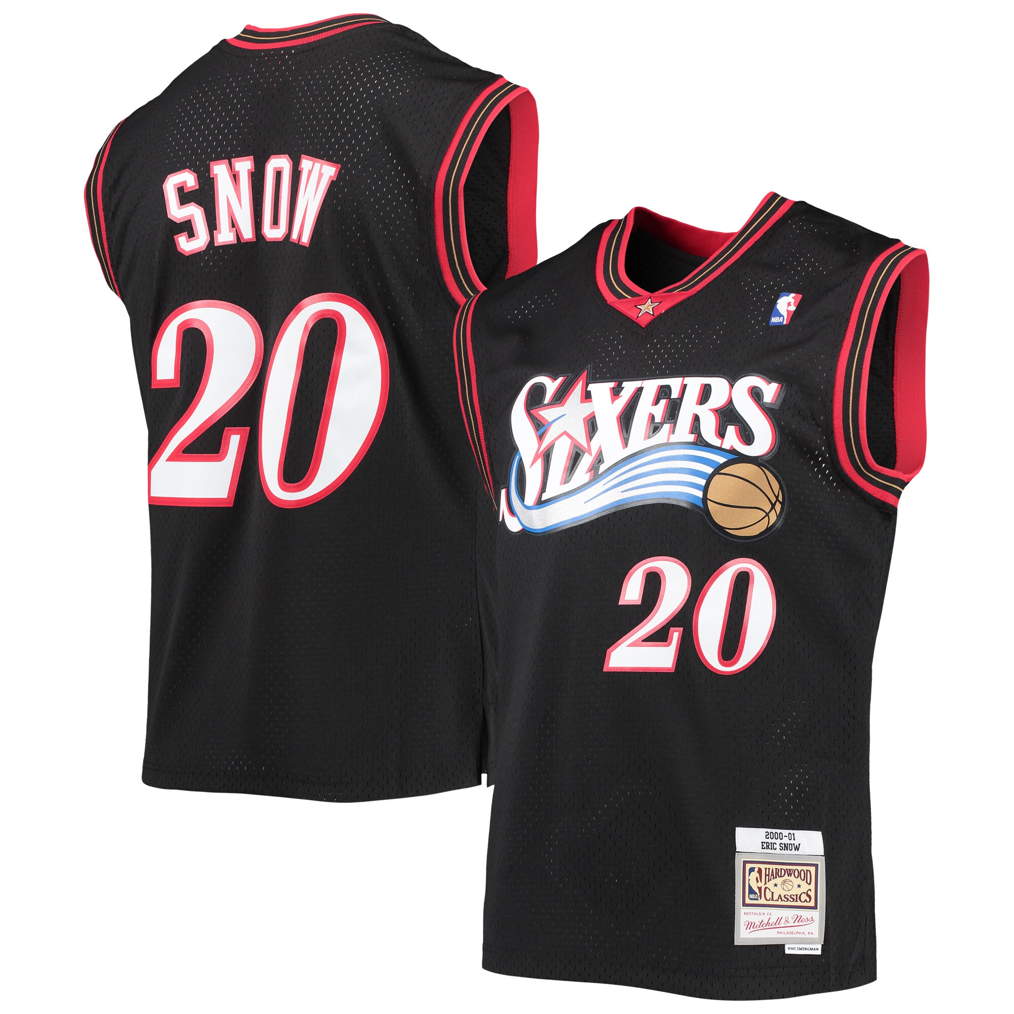 Eric Snow Philadelphia 76ers Mitchell & Ness 2000\/01 Hardwood Classics Swingman Jersey - Black cheap jerseys for sale - CheapJerseys.Shop