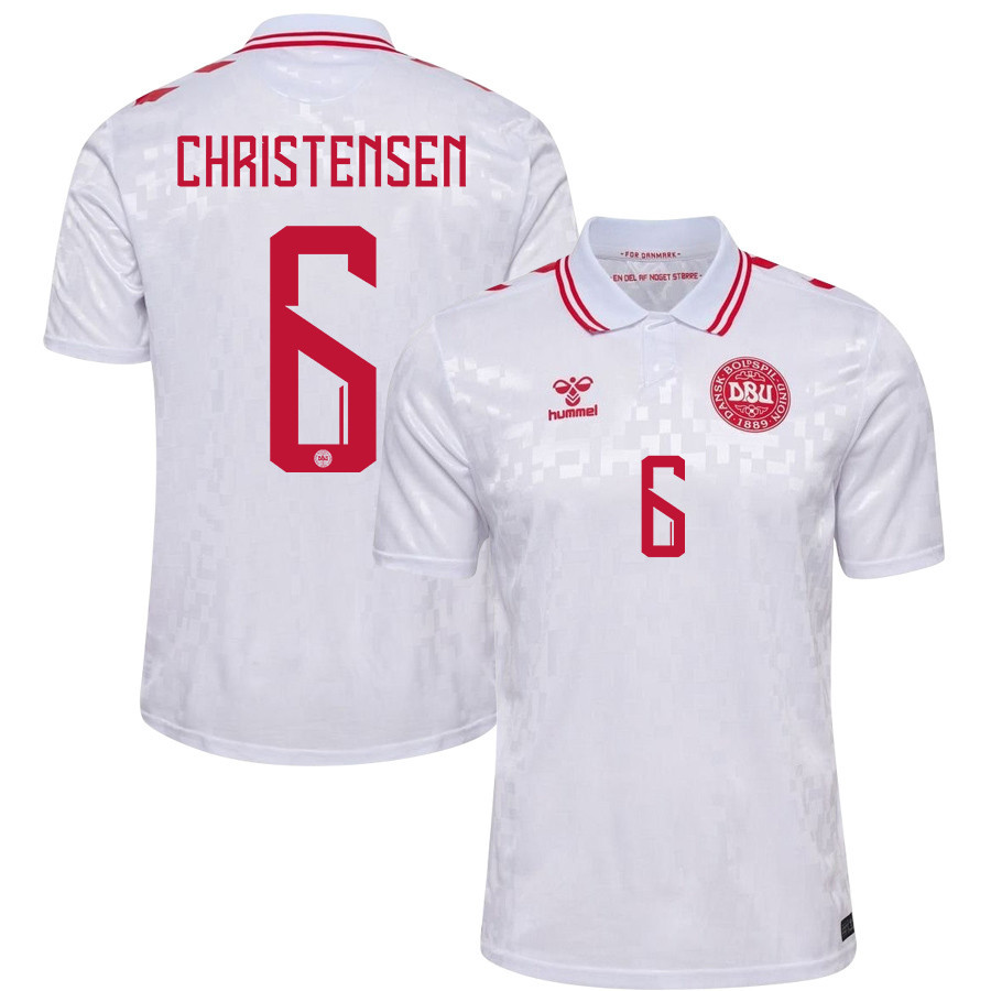 Andreas Christensen 6 Denmark National Team 2024/25 Away Men Jersey - White cheap jerseys for sale - CheapJerseys.Shop