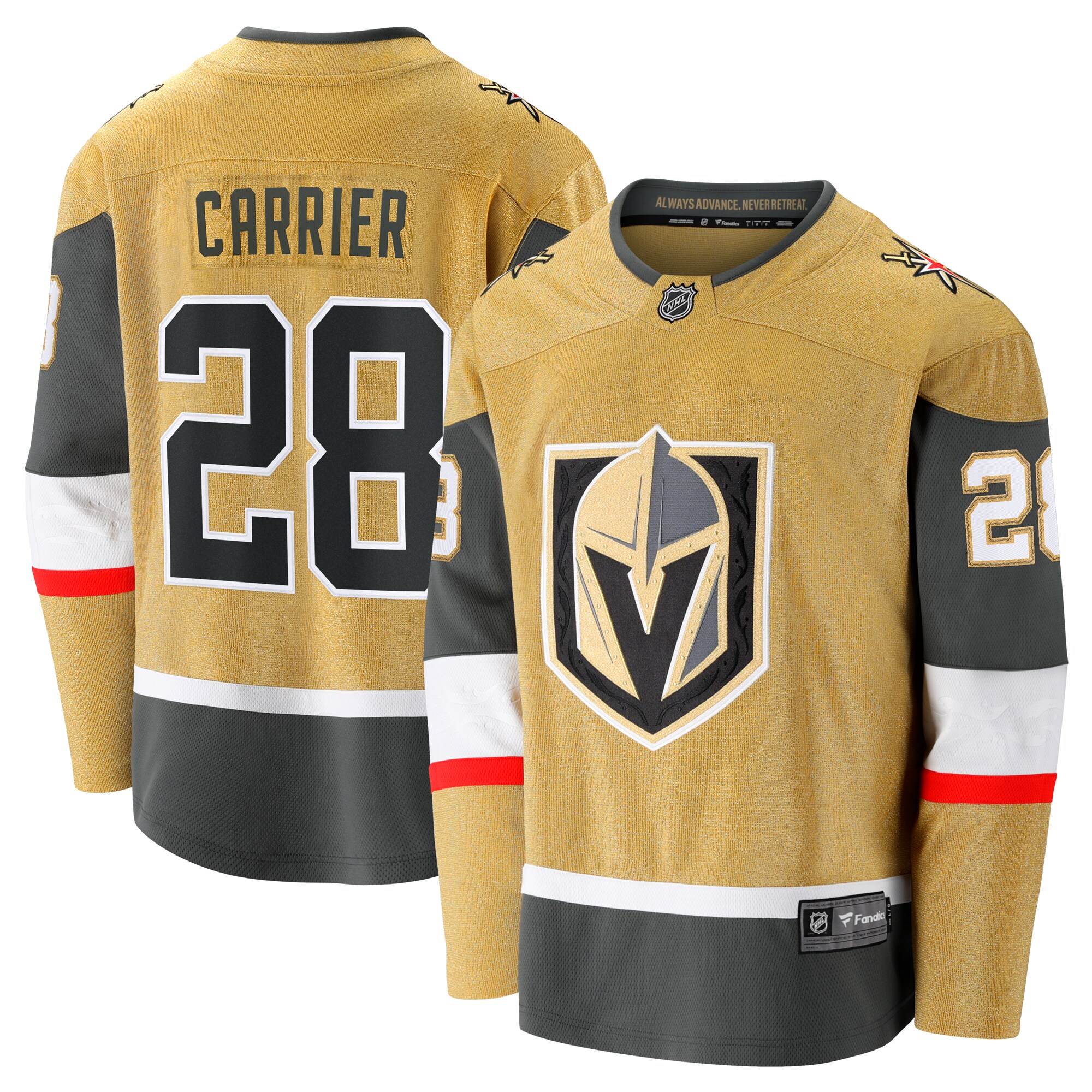 William Carrier Vegas Golden Knights Fanatics Home Breakaway Jersey - Gold cheap jerseys for sale - CheapJerseys.Shop