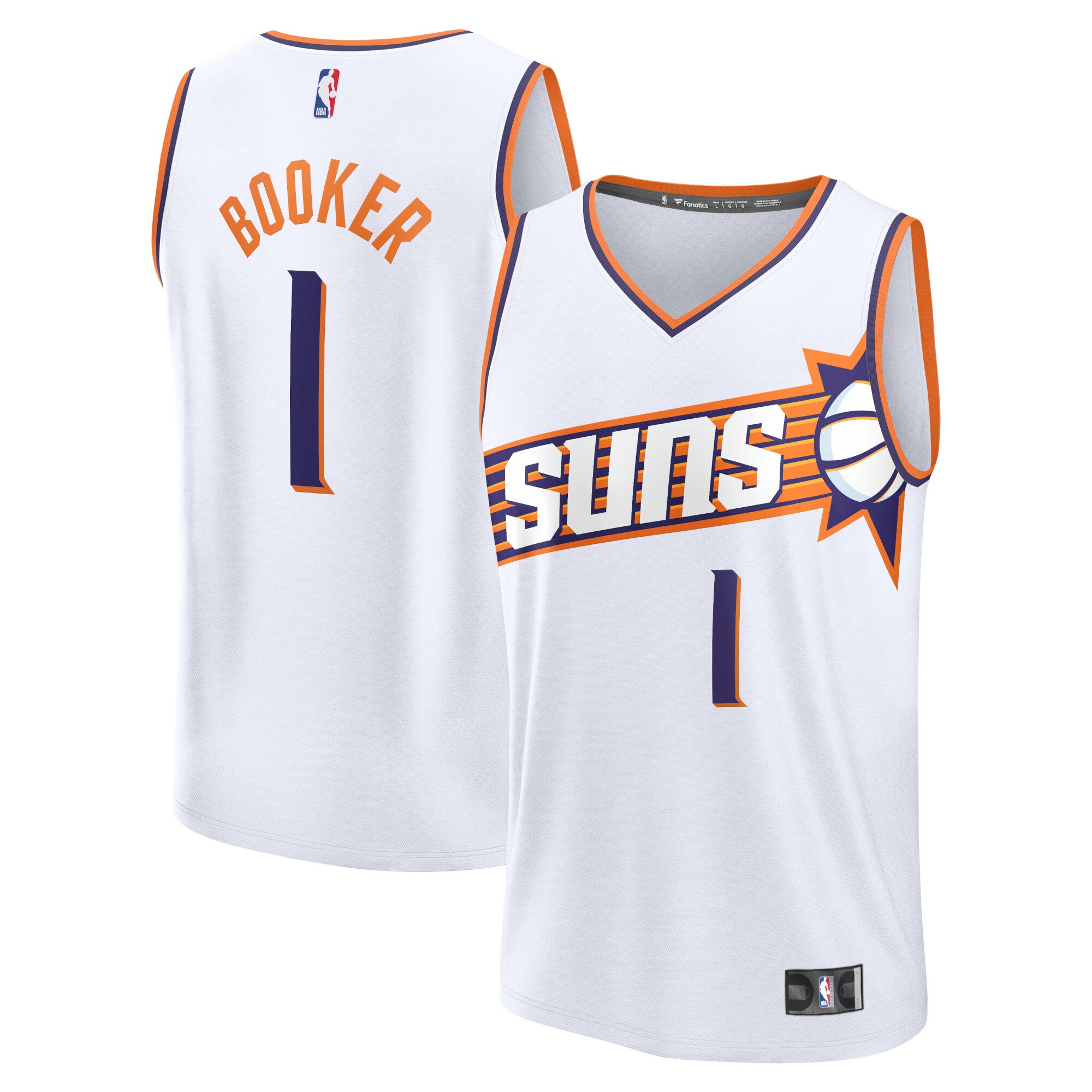 Devin Booker Phoenix Suns Fanatics Fast Break Replica Jersey - Association Edition - White cheap jerseys for sale - CheapJerseys.Shop