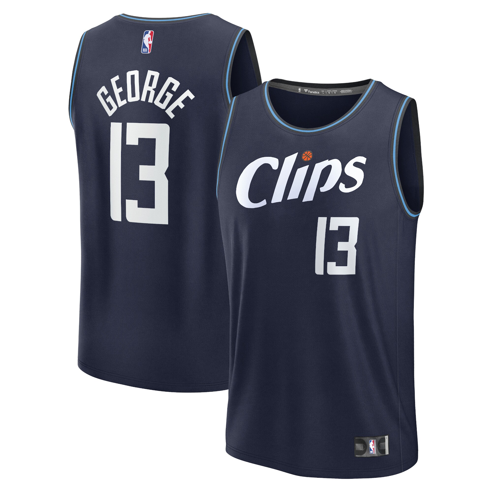 Paul George LA Clippers Fanatics Fast Break Jersey - Navy - City Edition cheap jerseys for sale - CheapJerseys.Shop