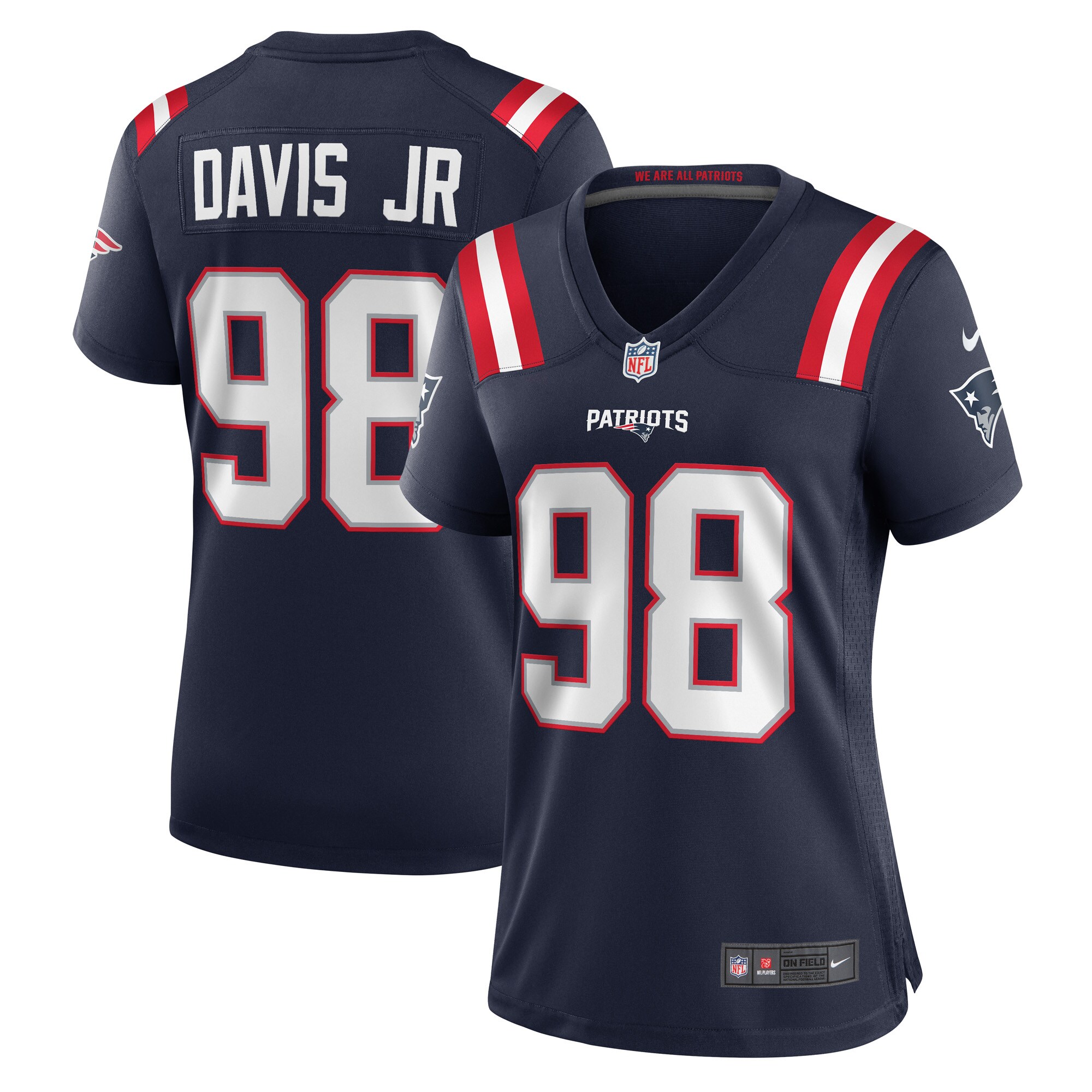 Carl Davis Jr. New England Patriots Women's Game Player Jersey - Navy cheap jerseys for sale - CheapJerseys.Shop