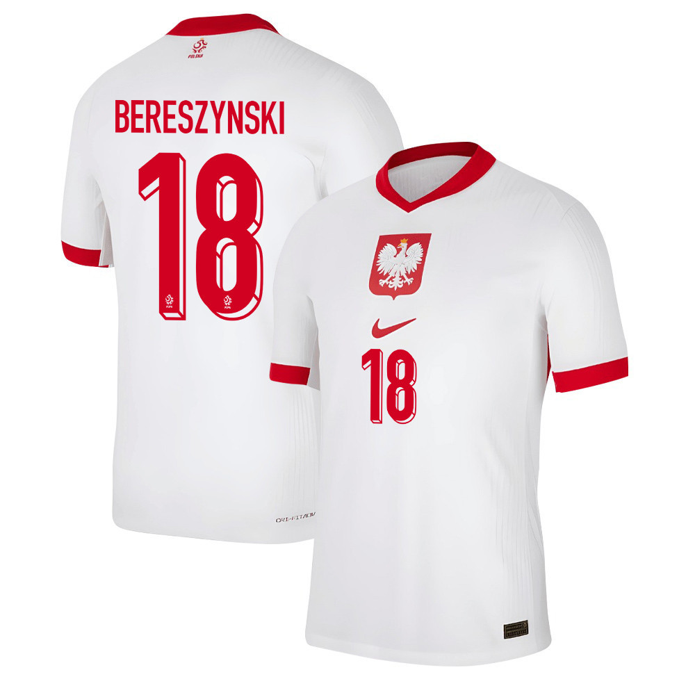 Bartosz Bereszynski 18 Poland National Team 2024/25 Home Men Jersey - White cheap jerseys for sale - CheapJerseys.Shop