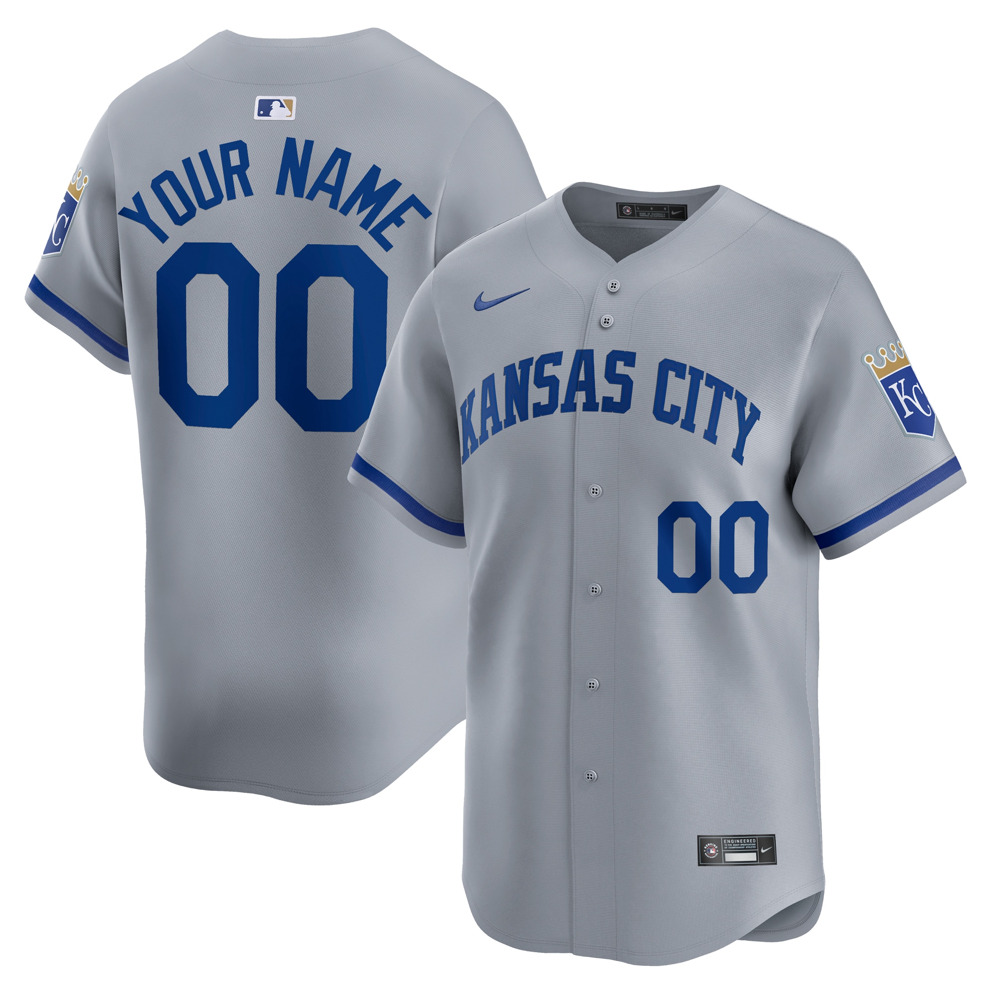 Kansas City Royals Away Limited Custom Jersey - Gray cheap jerseys for sale - CheapJerseys.Shop