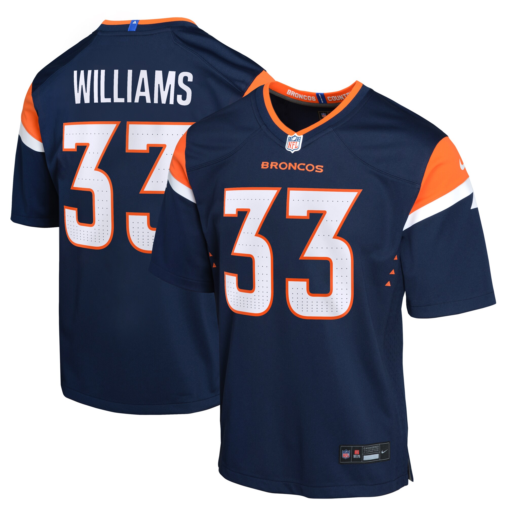 Javonte Williams Denver Broncos Youth Alternate Game Jersey - Navy cheap jerseys for sale - CheapJerseys.Shop