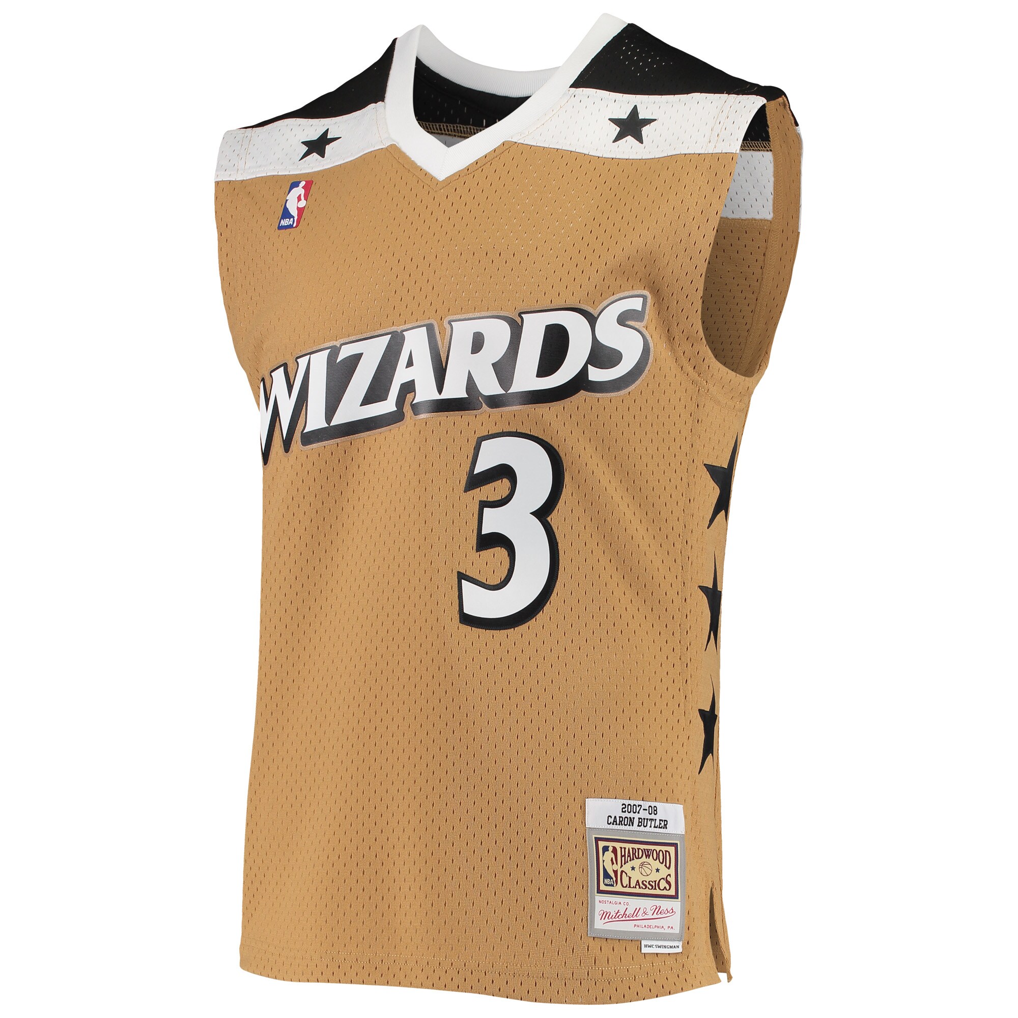 Caron Butler Washington Wizards Mitchell & Ness 2001\/02 Hardwood Classics Swingman Jersey - Gold cheap jerseys for sale - CheapJerseys.Shop
