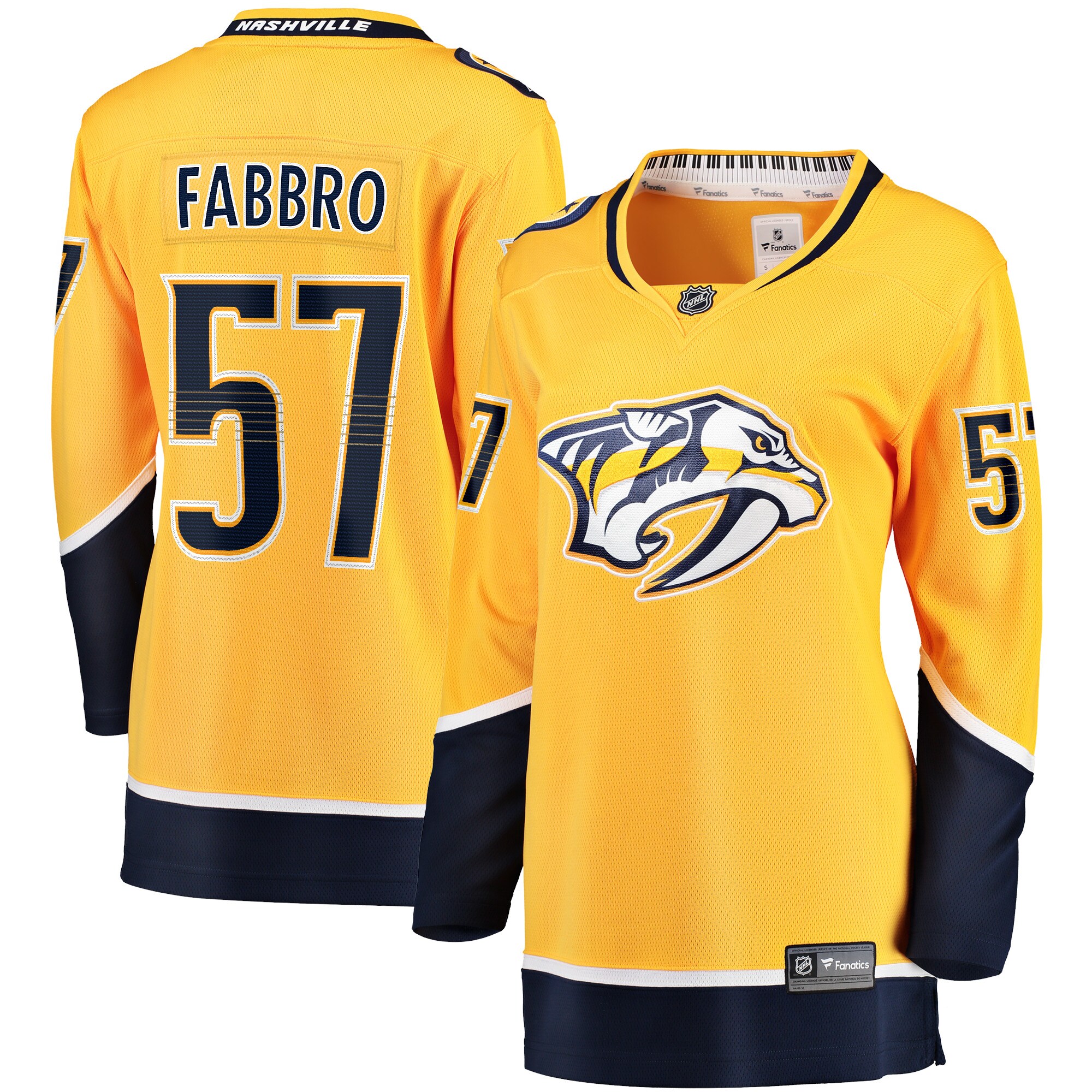 Dante Fabbro Nashville Predators Fanatics Women's Home Breakaway Player Jersey - Gold cheap jerseys for sale - CheapJerseys.Shop