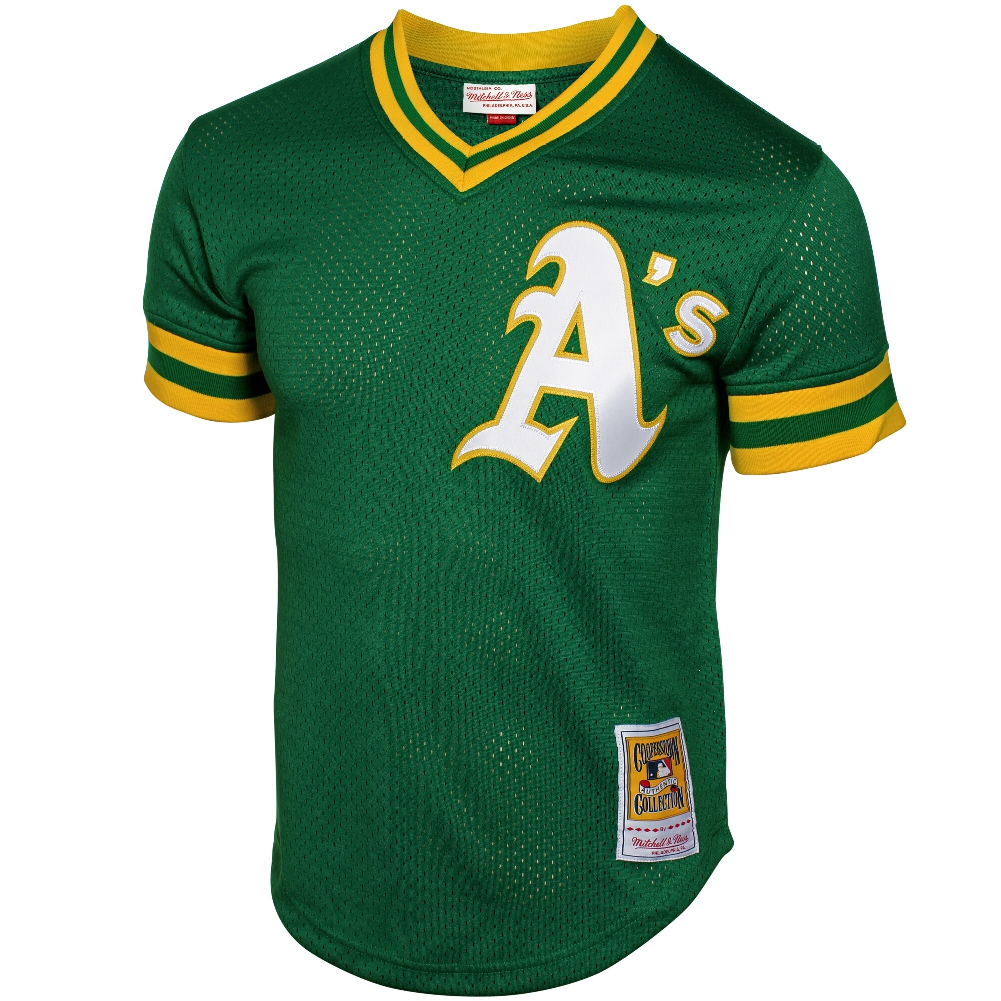 Rickey Henderson Oakland Athletics Mitchell & Ness 1991 Cooperstown Mesh Batting Practice Jersey - Green cheap jerseys for sale - CheapJerseys.Shop