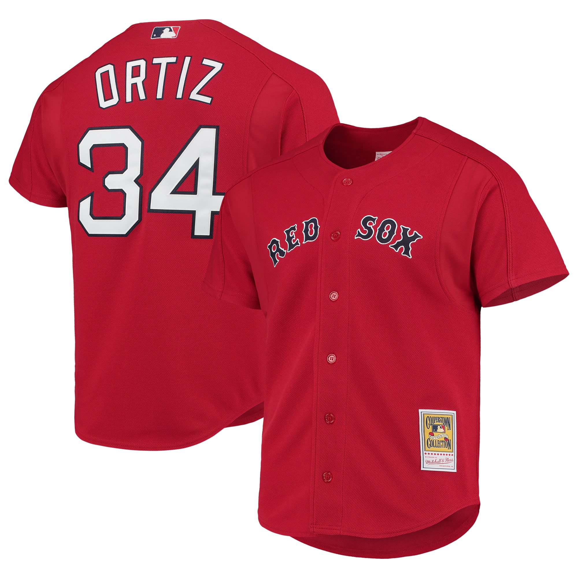 David Ortiz Boston Red Sox Mitchell & Ness Cooperstown Collection Mesh Batting Practice Button-Up Jersey - Red cheap jerseys for sale - CheapJerseys.Shop